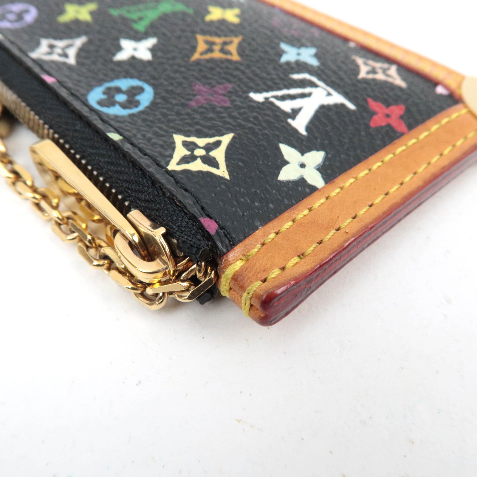 Louis Vuitton Monogram Multicolore Pochette Cles Coin Case Noir M92654