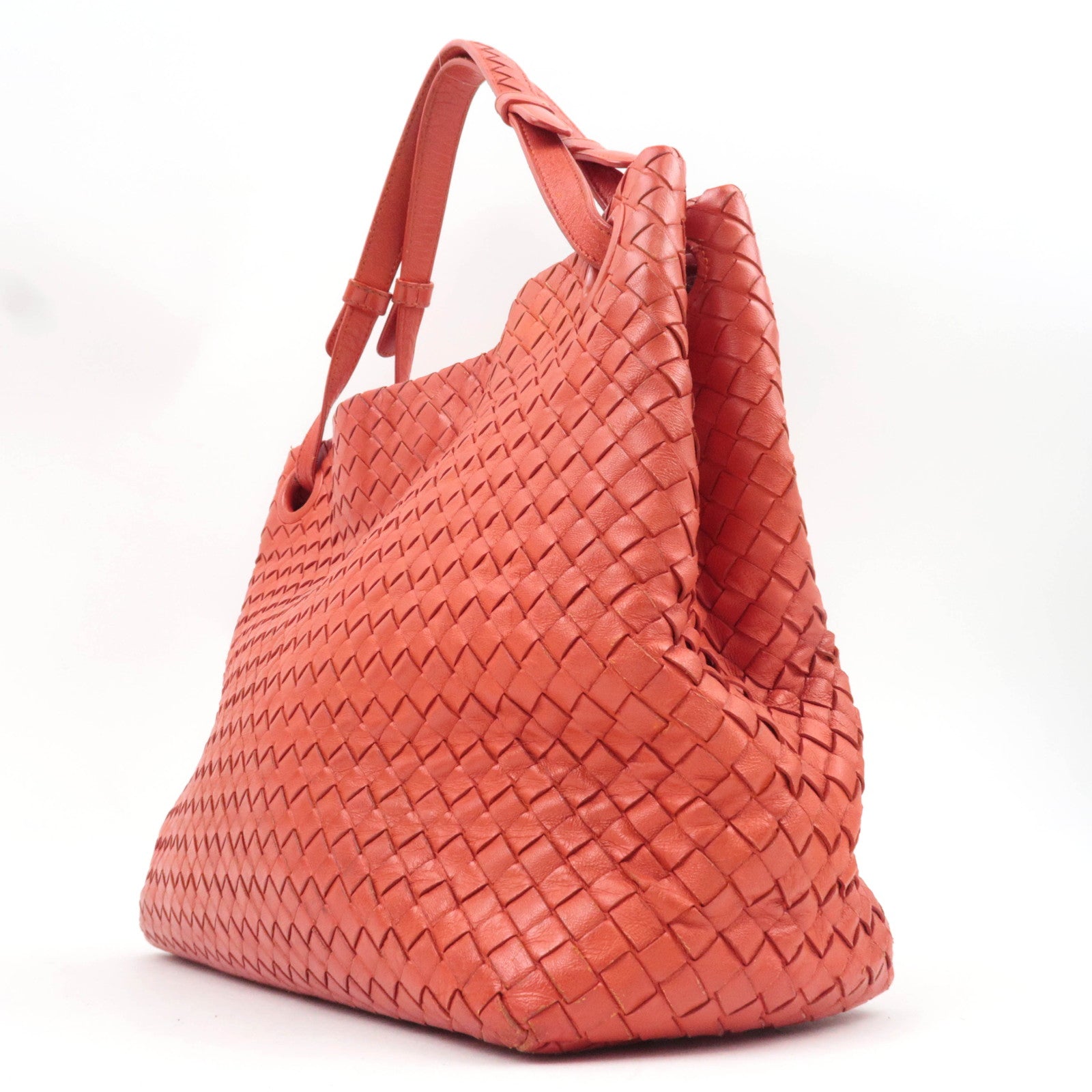 BOTTEGA VENETA Intrecciato Leather Medium Garda Shoulder Bag Orange