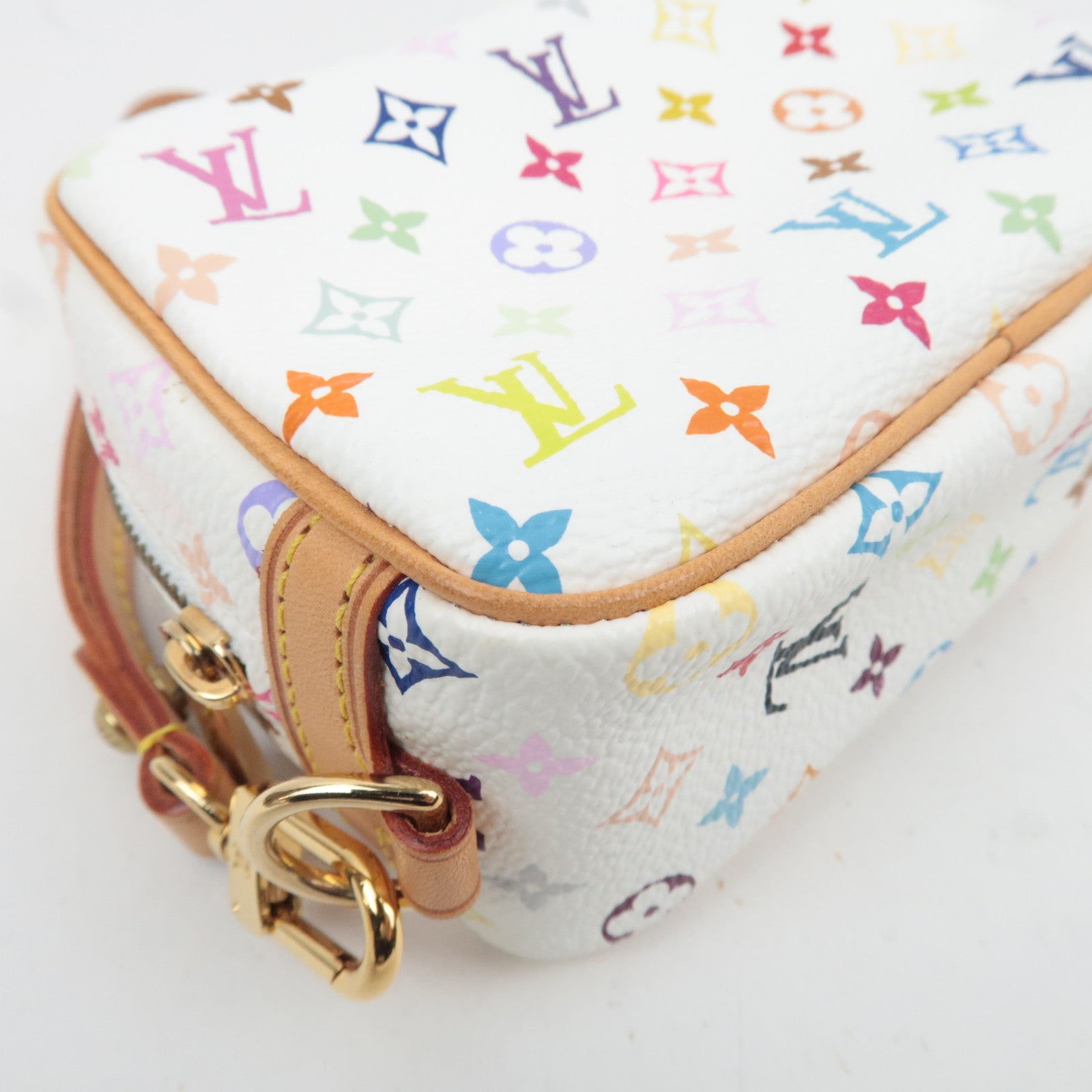 Louis Vuitton Monogram Multicolor Trousse Wapity Mini Pouch Blanc M58033