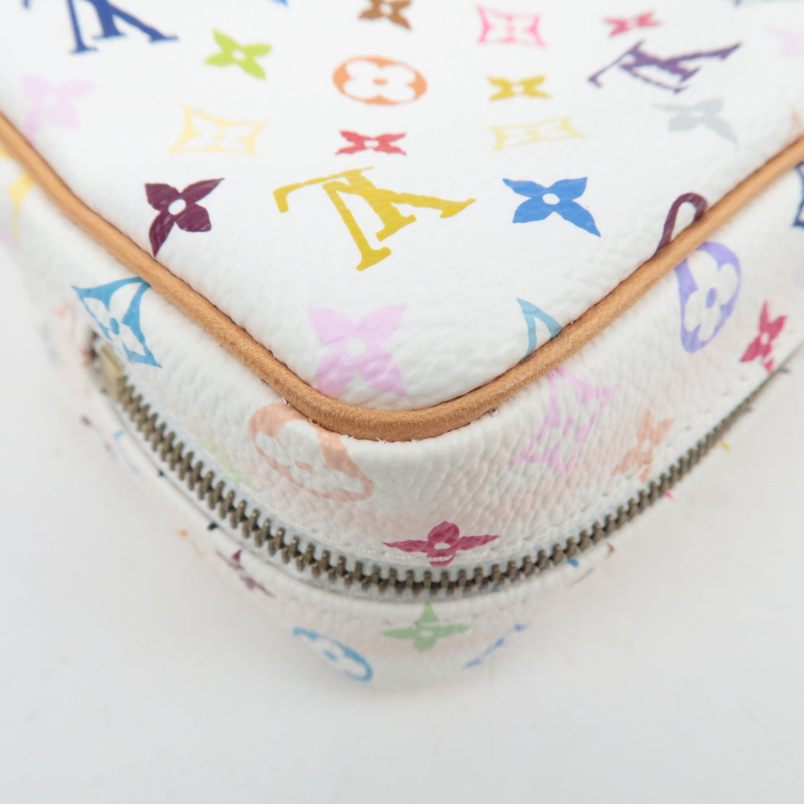 Louis Vuitton Monogram Multicolor Trousse Wapity Mini Pouch Blanc M58033