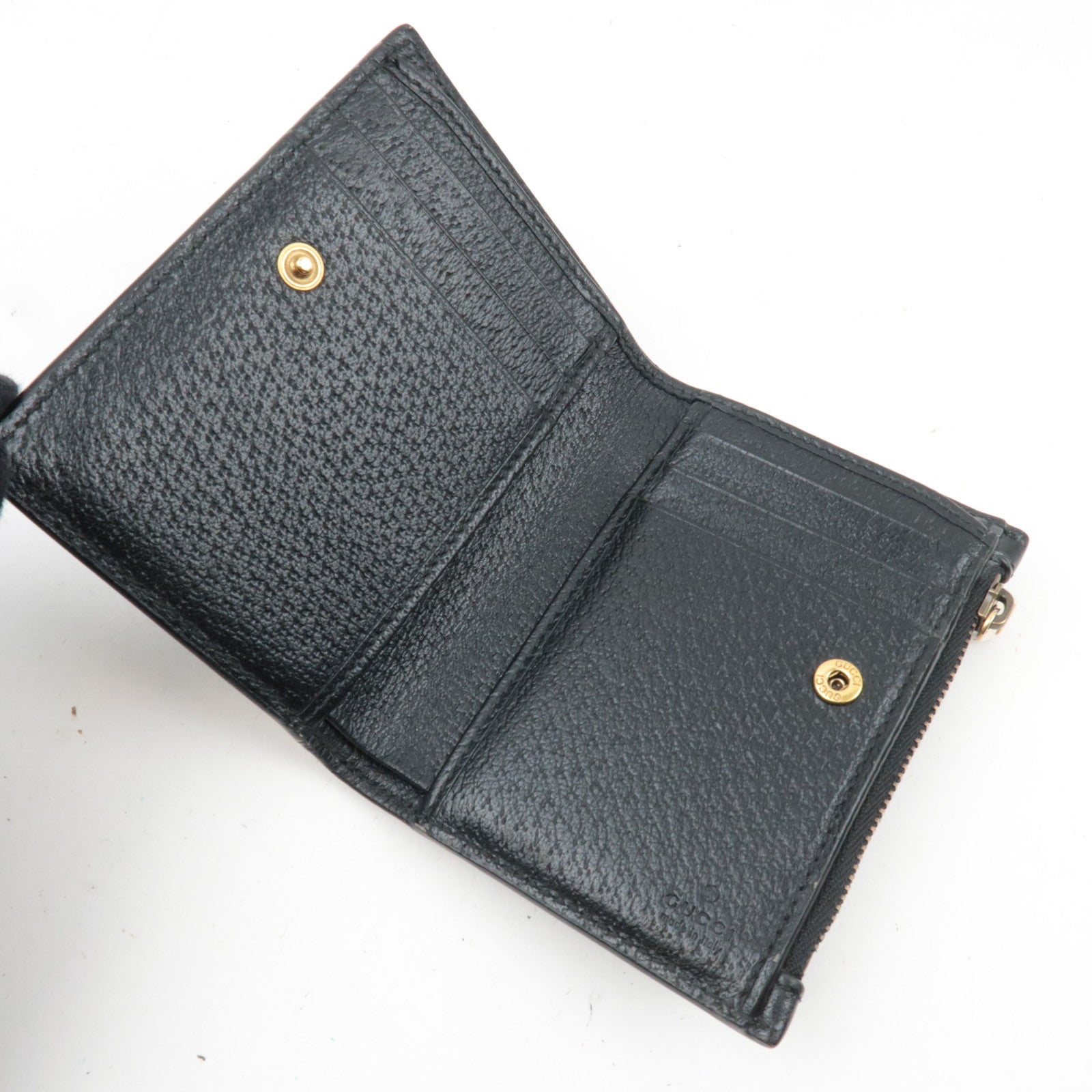 GUCCI GG Marmont Bifold Wallet Leather Black 760223