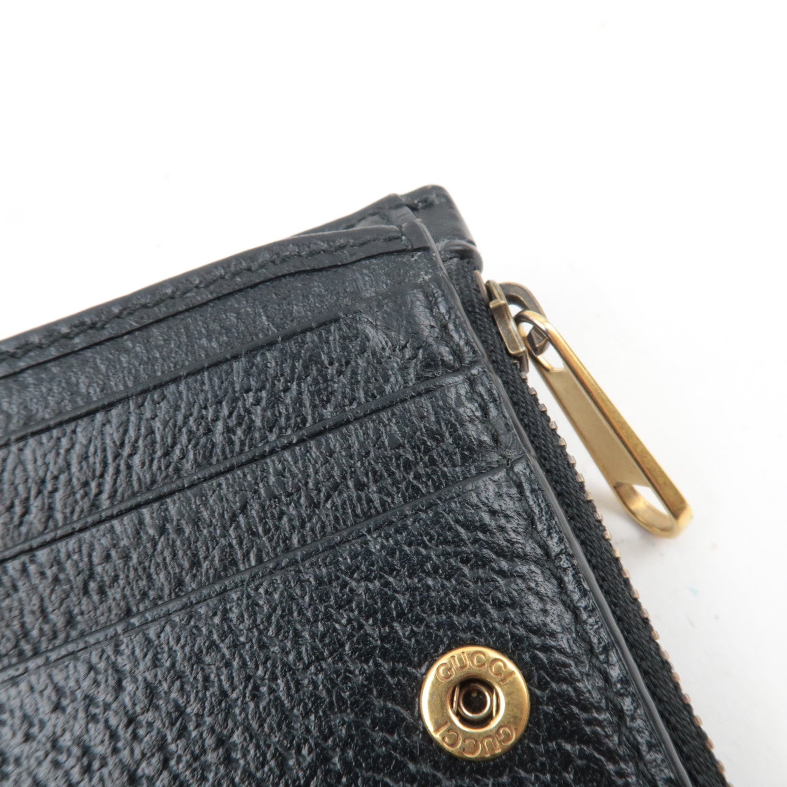 GUCCI GG Marmont Bifold Wallet Leather Black 760223