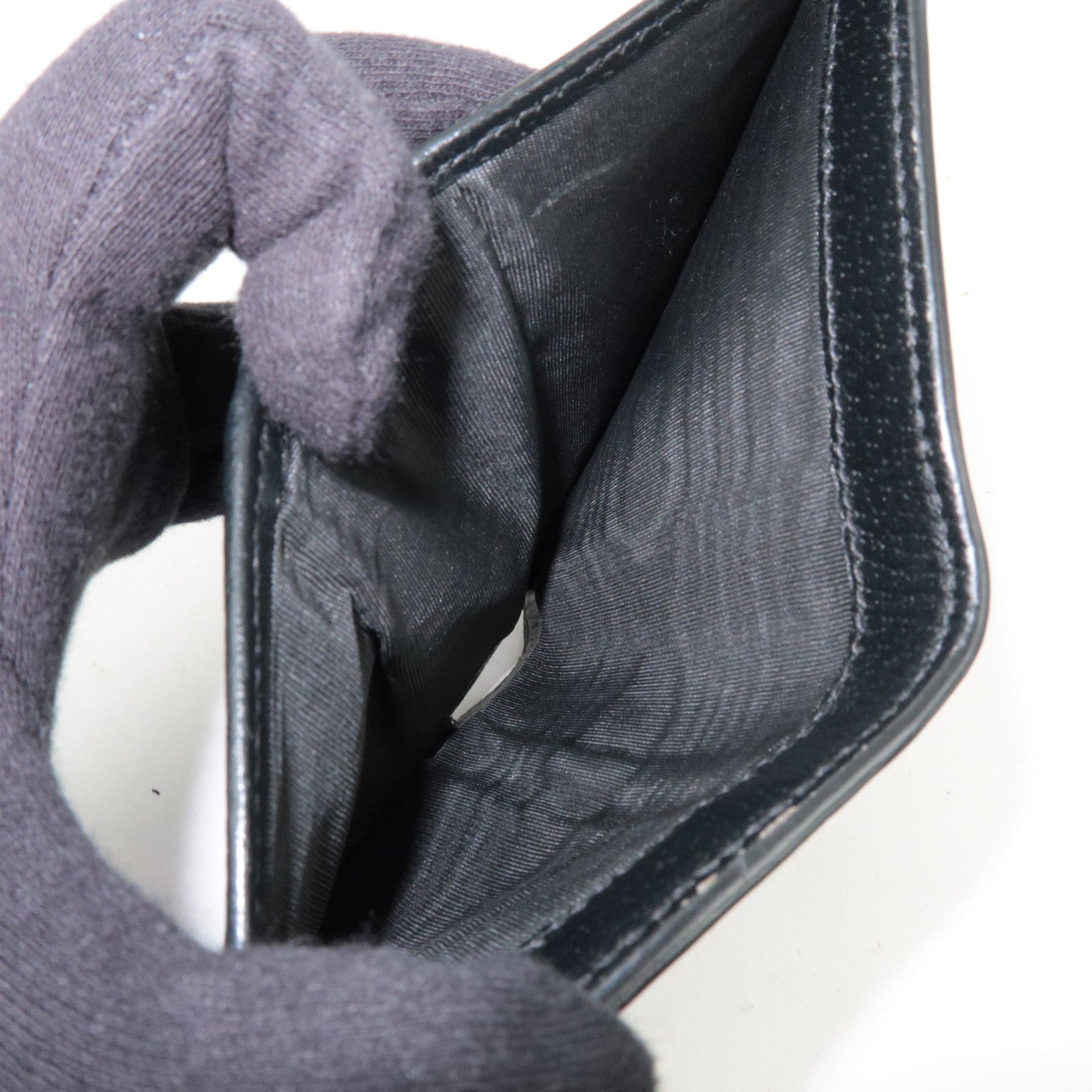 GUCCI GG Marmont Bifold Wallet Leather Black 760223