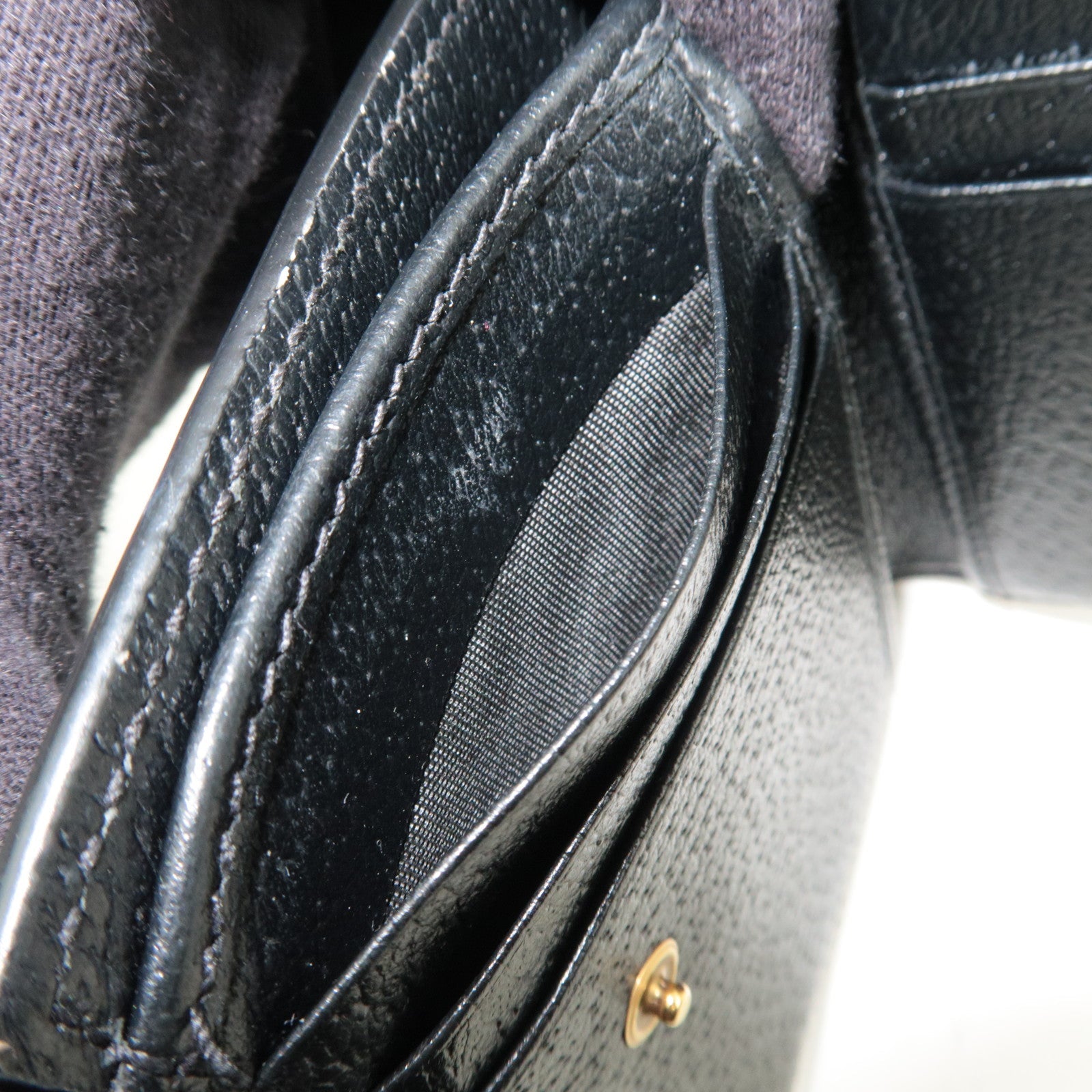 GUCCI GG Marmont Bifold Wallet Leather Black 760223