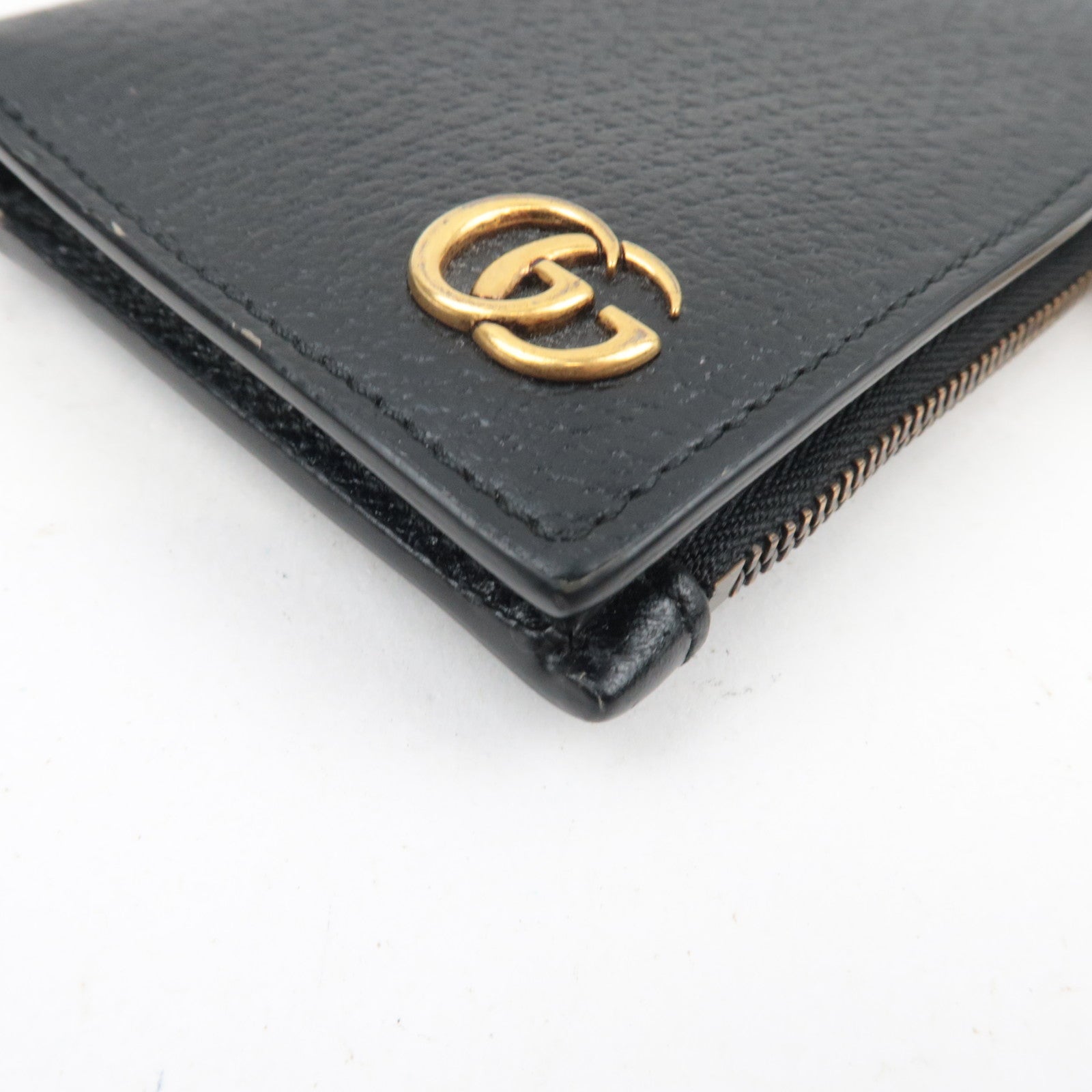 GUCCI GG Marmont Bifold Wallet Leather Black 760223