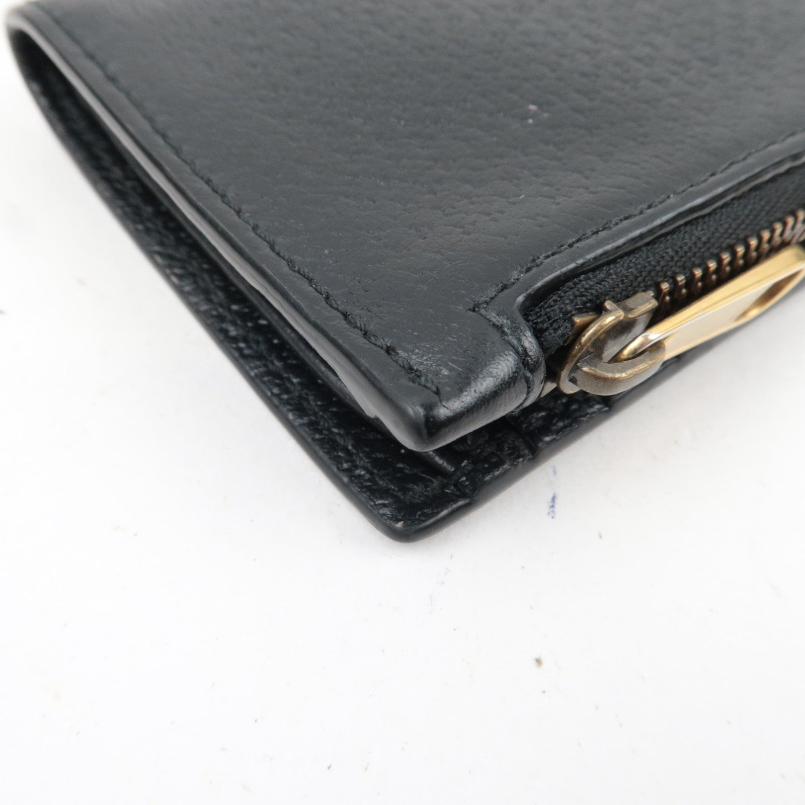 GUCCI GG Marmont Bifold Wallet Leather Black 760223