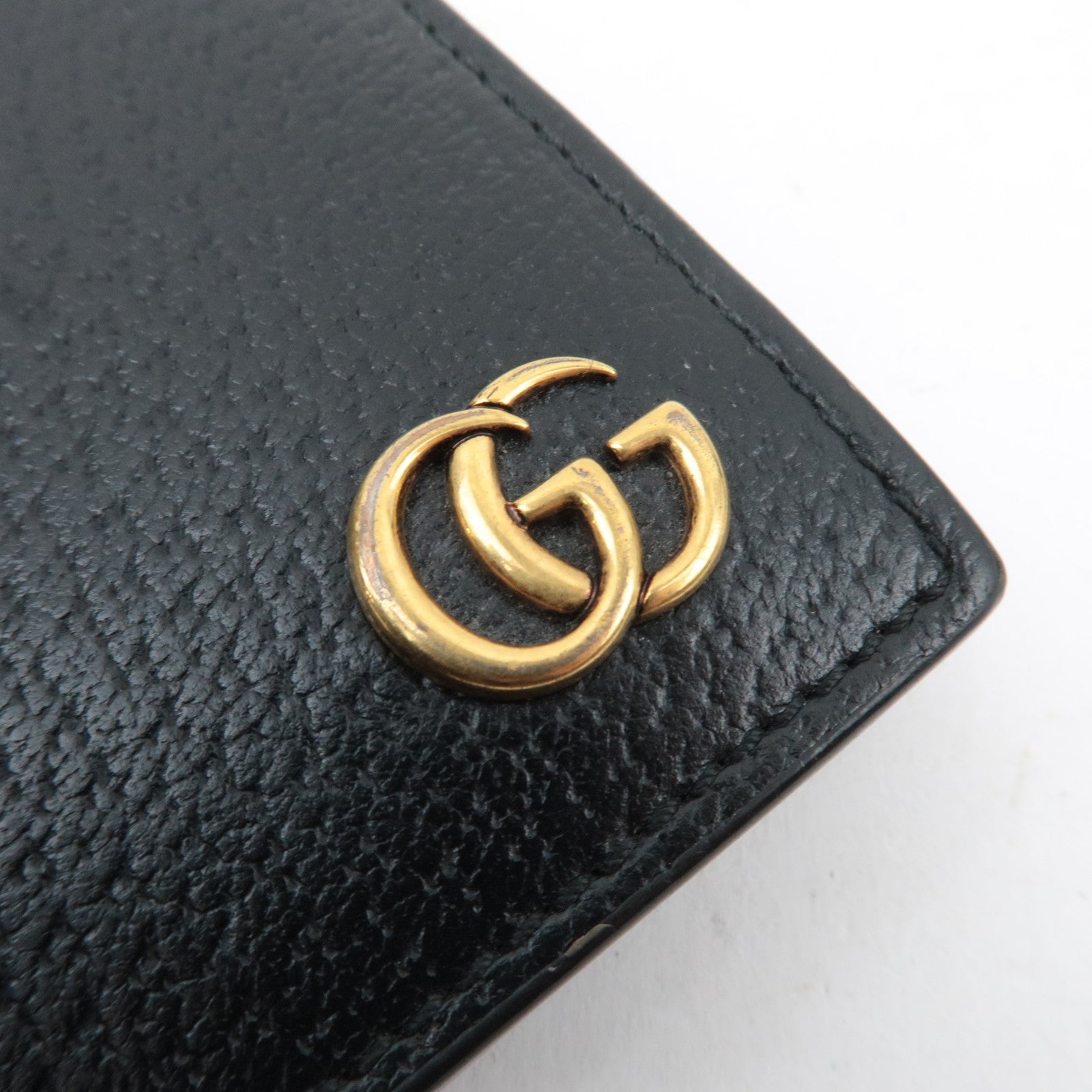 GUCCI GG Marmont Bifold Wallet Leather Black 760223