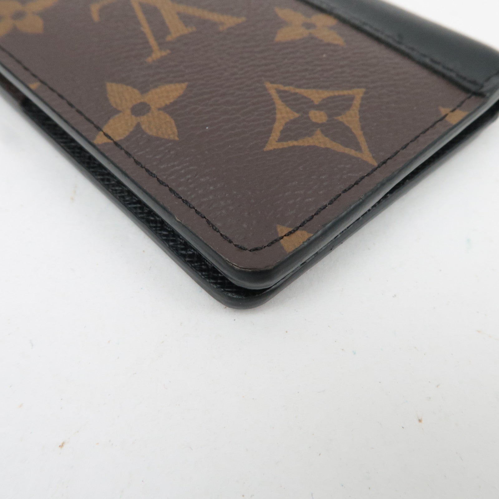 Louis Vuitton Monogram Macassar Organizer De Poche Card Case Black M60111