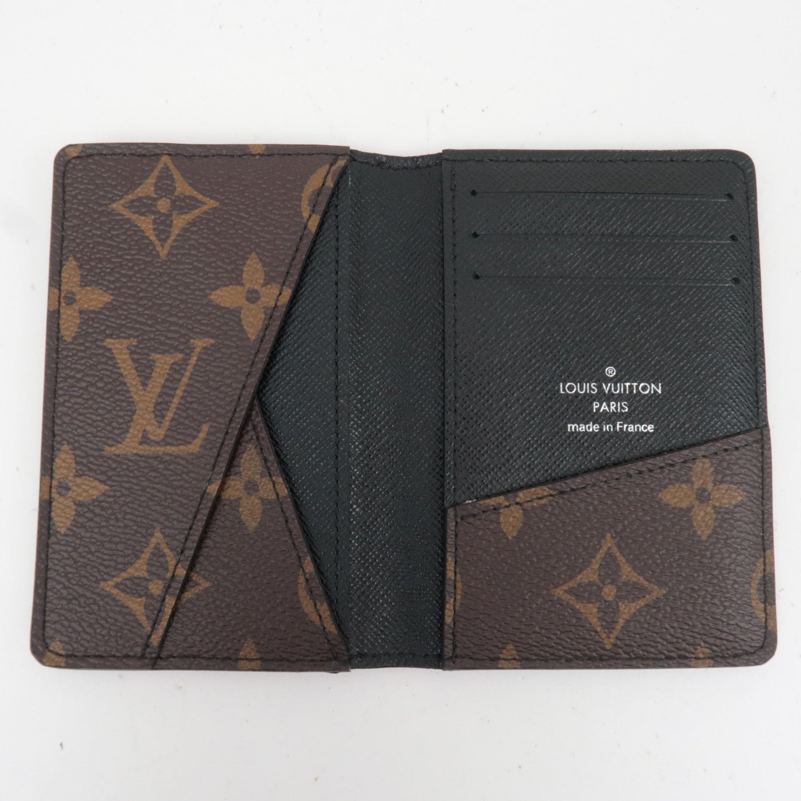 Louis Vuitton Monogram Macassar Organizer De Poche Card Case Black M60111