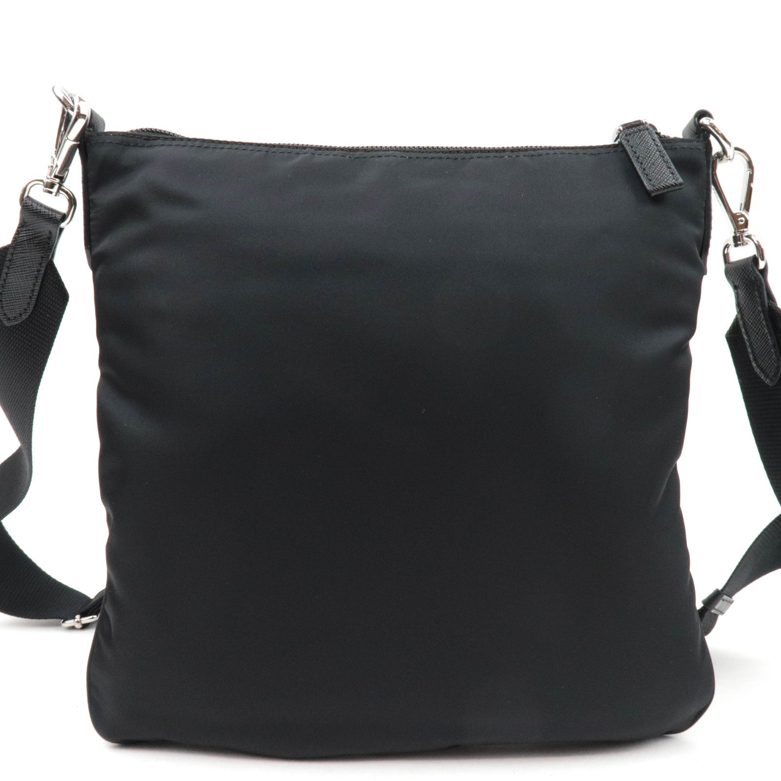 PRADA Nylon Leather Shoulder Bag Black