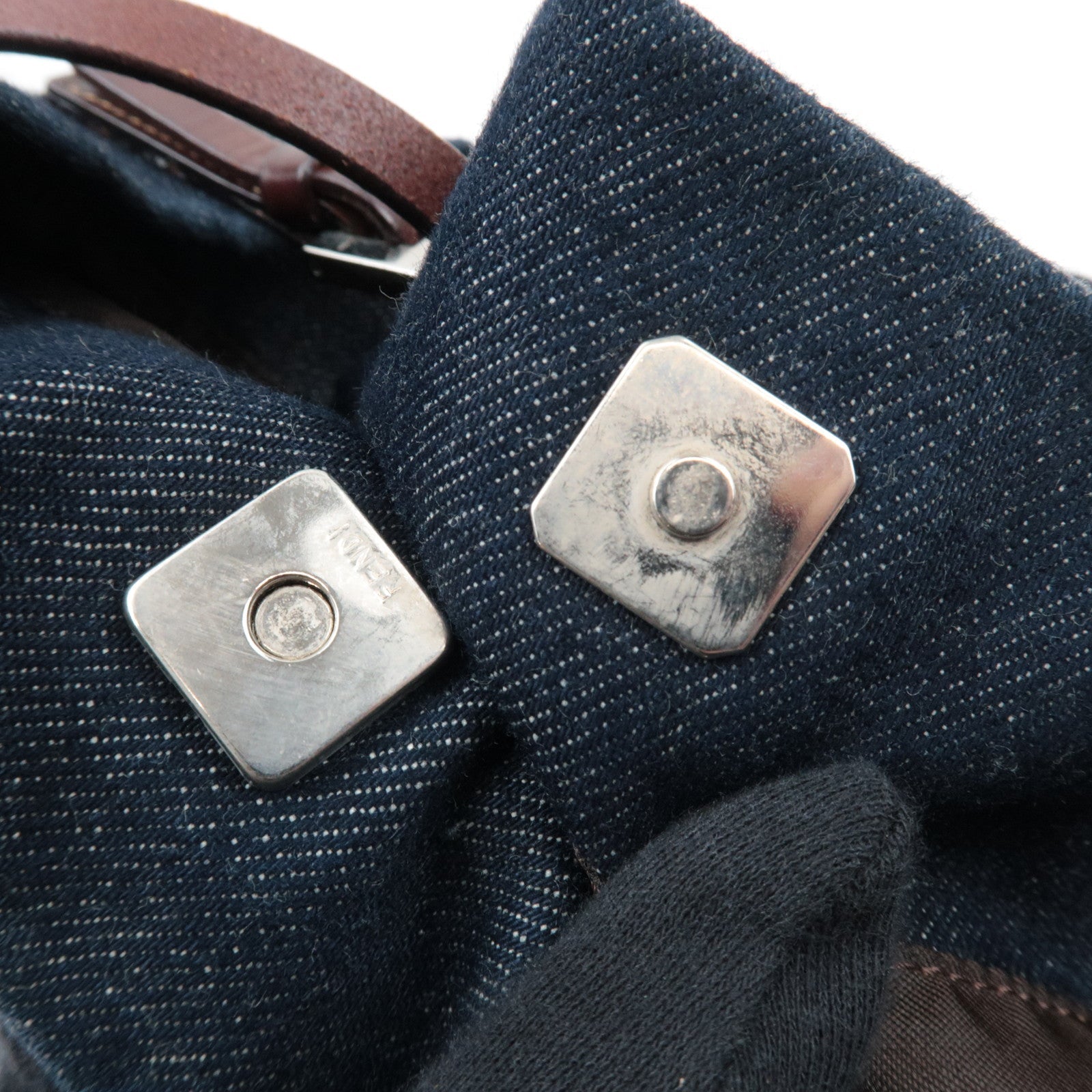 FENDI Denim Tote Bag Navy 26633