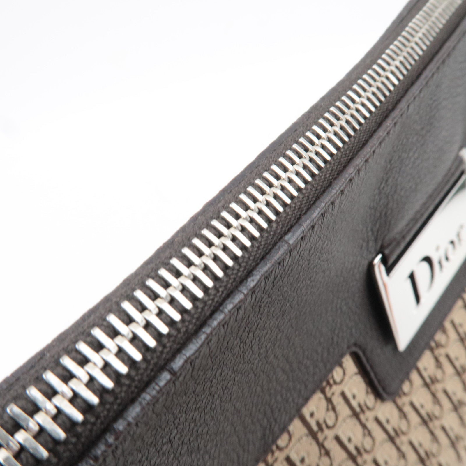 Christian Dior Street Chic Trotter Shoulder Bag Canvas Leather Beige