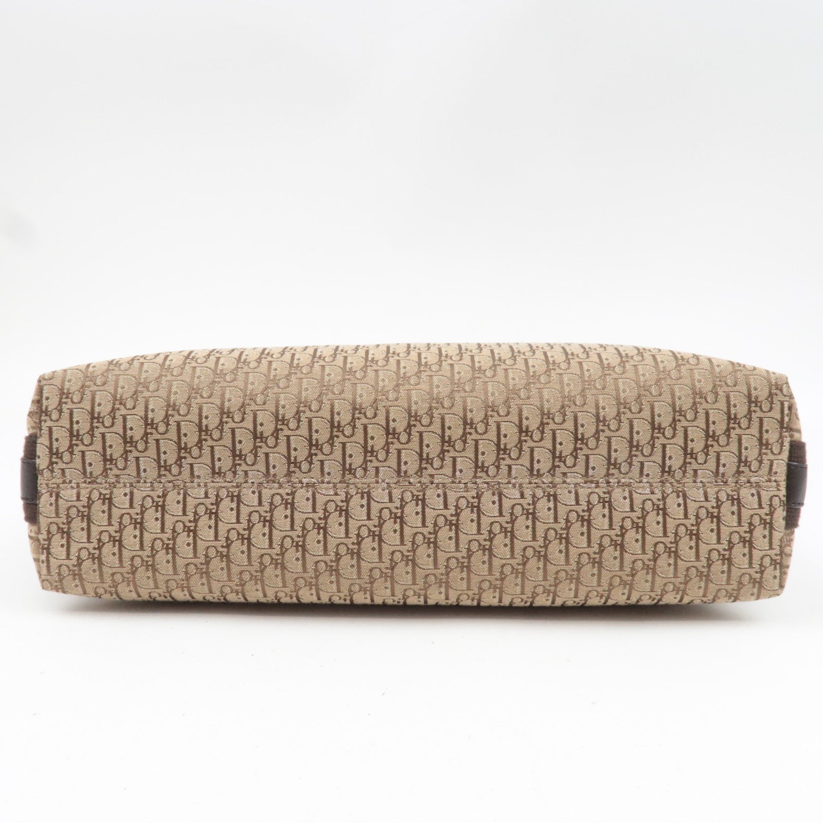 Christian Dior Street Chic Trotter Shoulder Bag Canvas Leather Beige