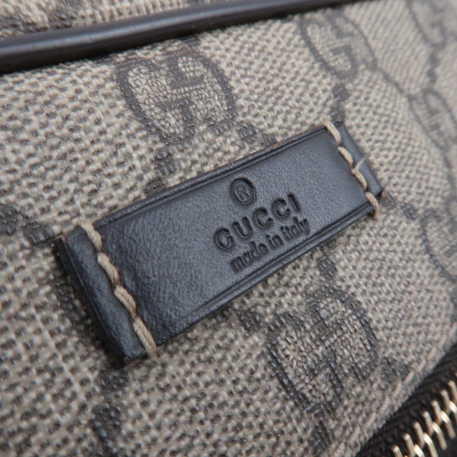 GUCCI Shoulder Bag GG Supreme Leather Beige 201447