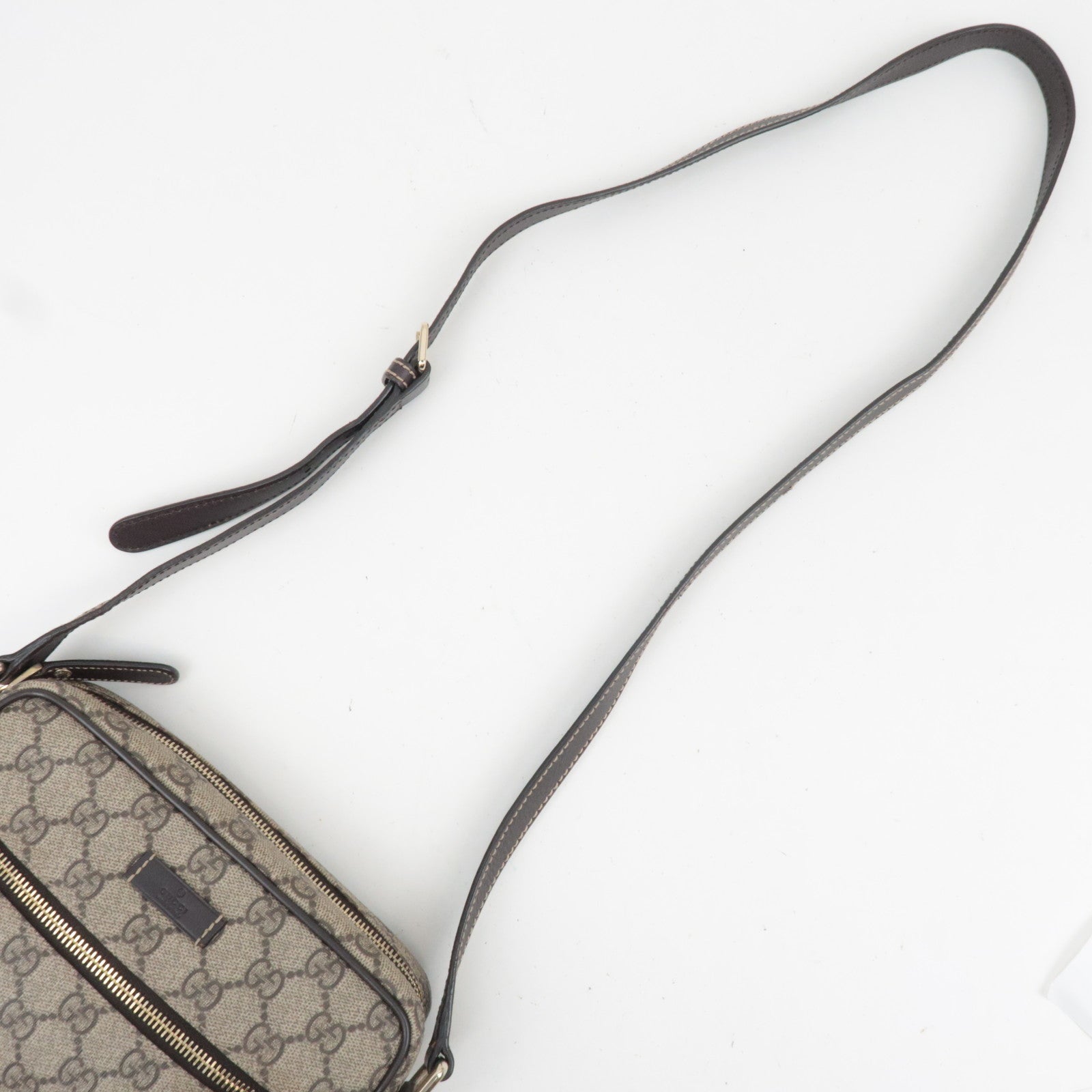 GUCCI Shoulder Bag GG Supreme Leather Beige 201447