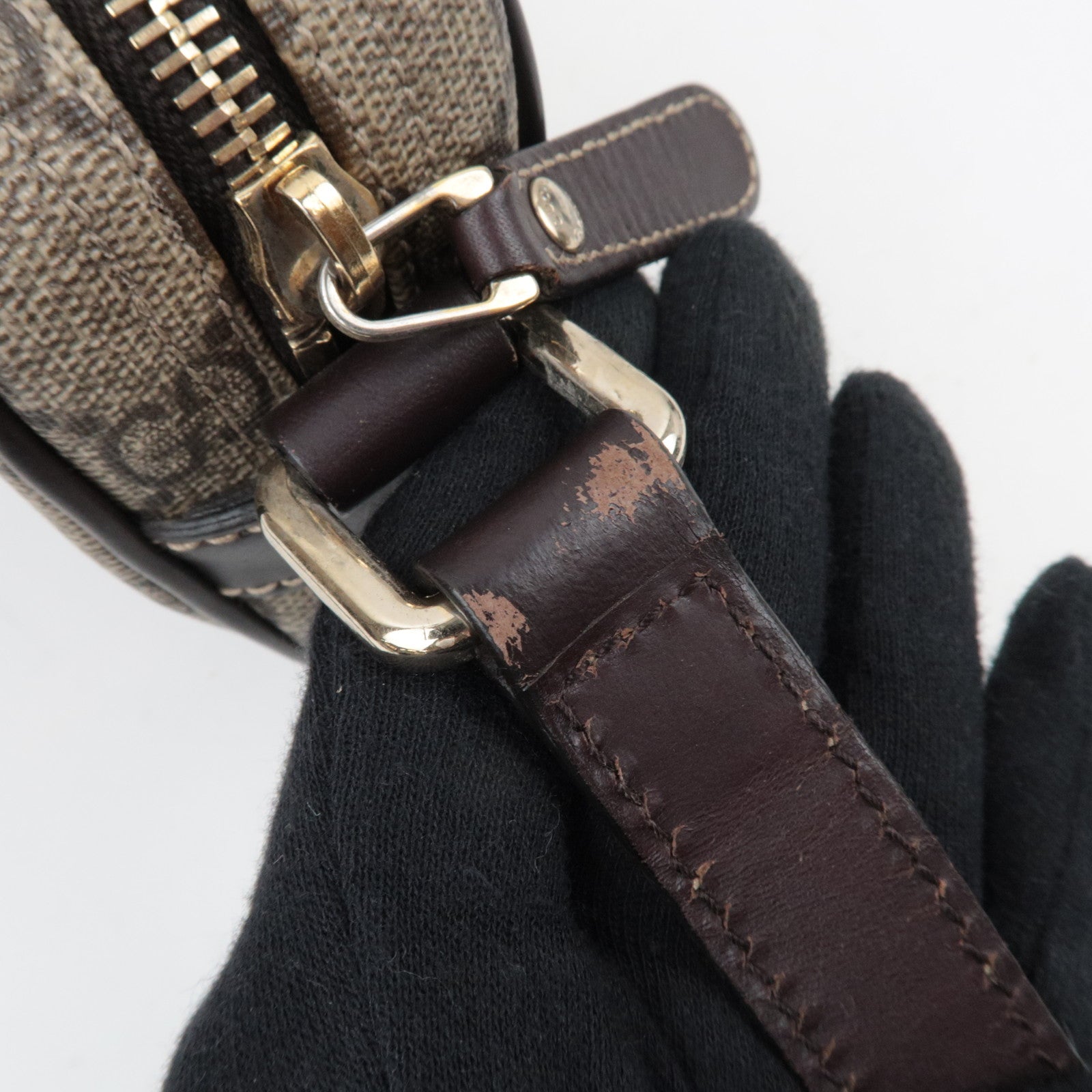 GUCCI Shoulder Bag GG Supreme Leather Beige 201447