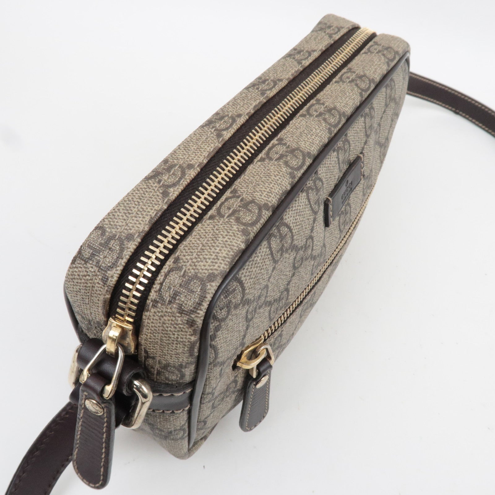 GUCCI Shoulder Bag GG Supreme Leather Beige 201447