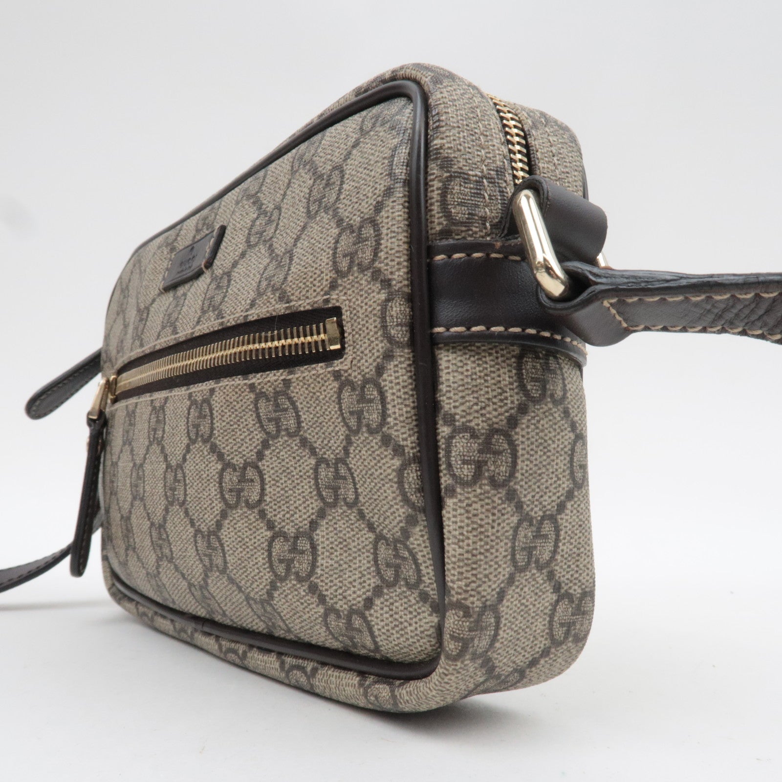 GUCCI Shoulder Bag GG Supreme Leather Beige 201447