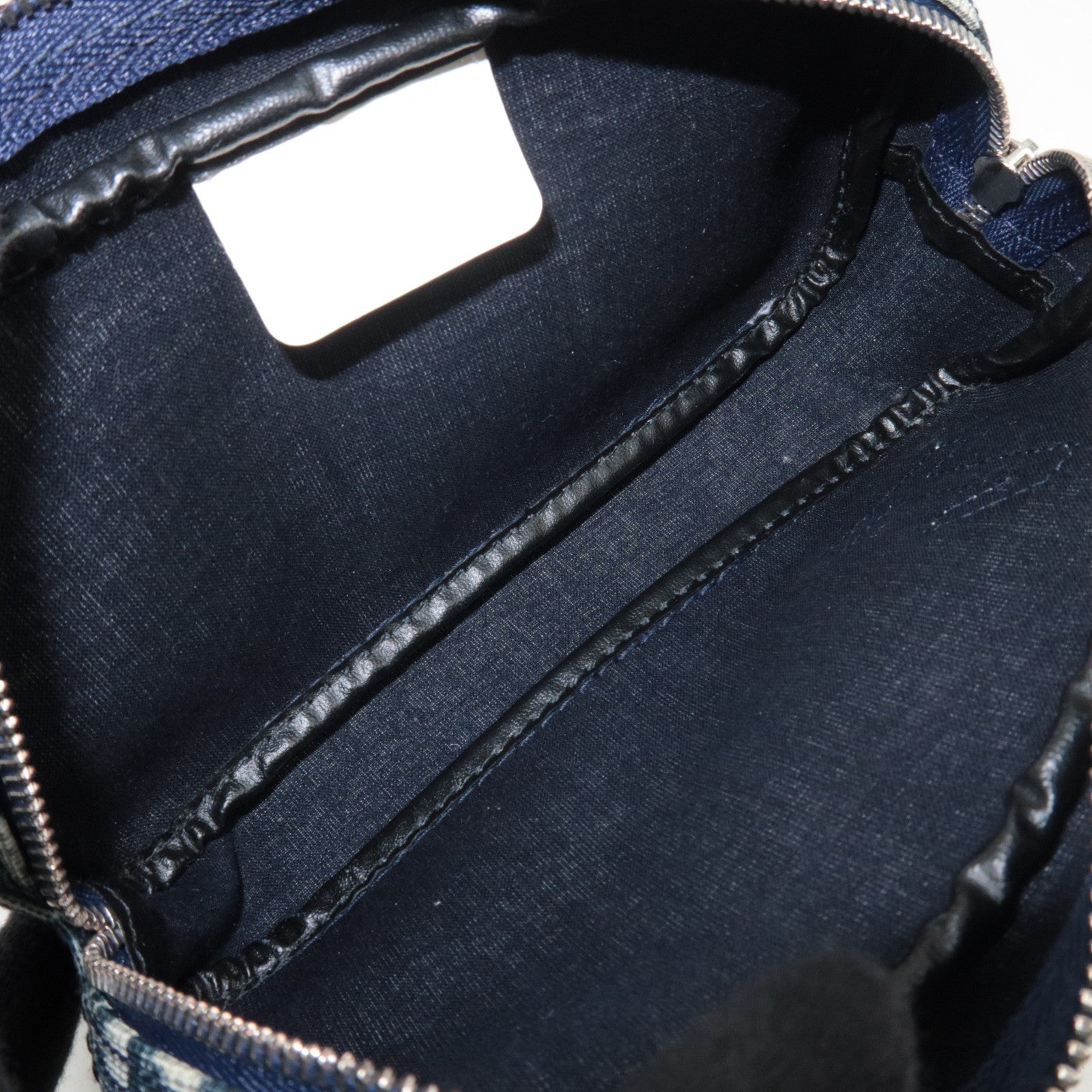 Christian Dior Trotter PVC Patent Pouch Navy White