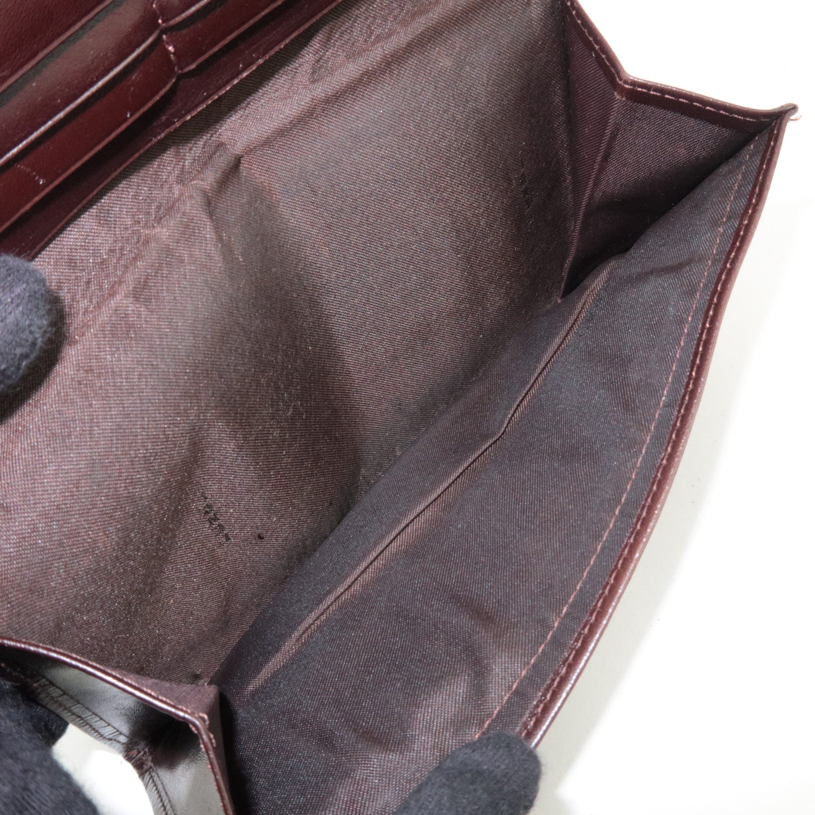 FENDI Zucca Canvas Leather Bifold Long Wallet Brown Black 15828