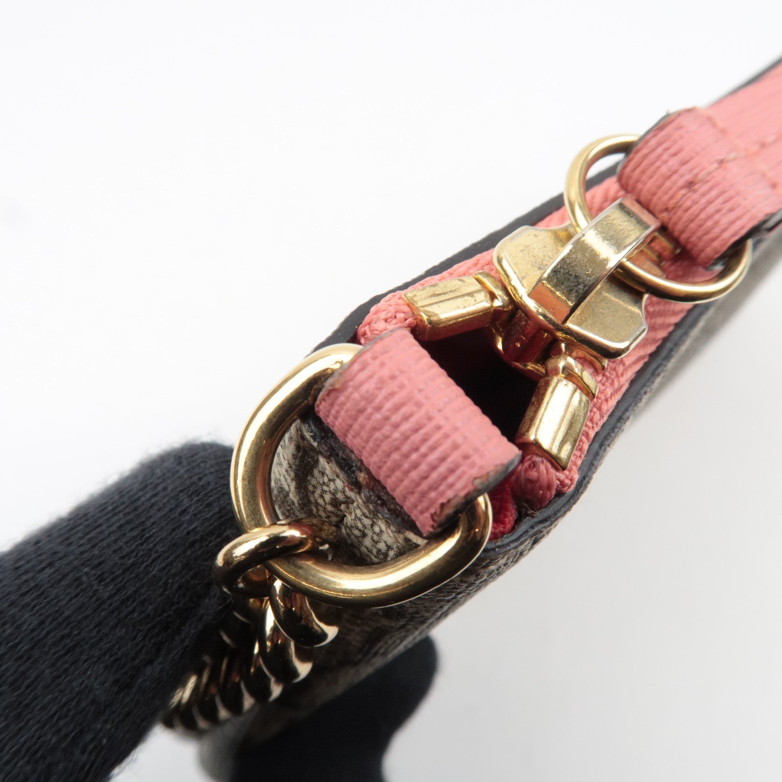 GUCCI Chain Mini Bag GG Supreme Leather Beige Pink 431396