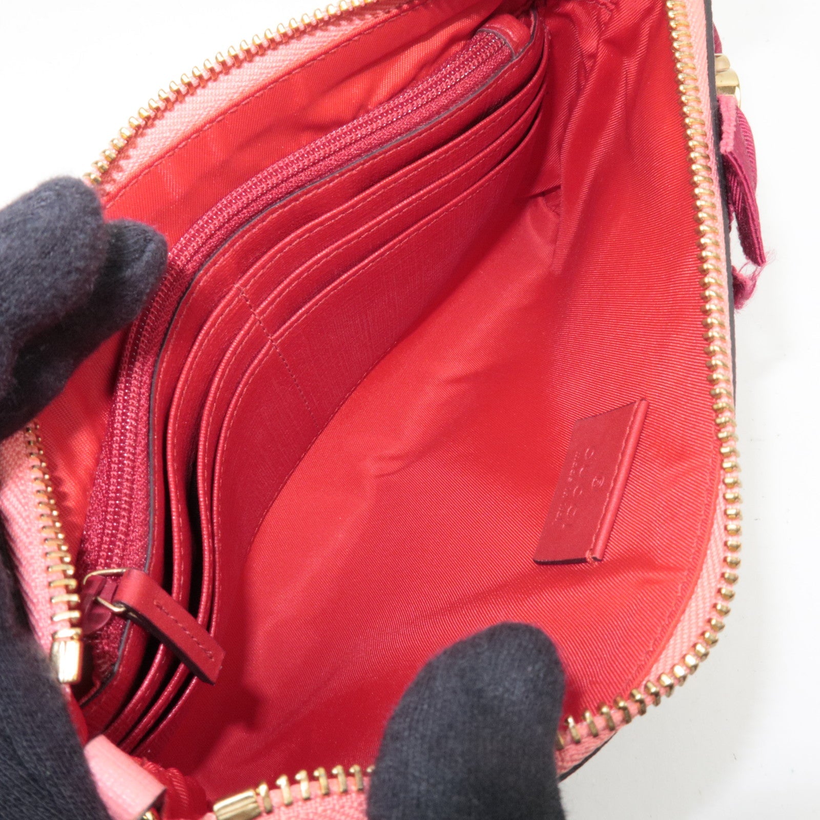 GUCCI Chain Mini Bag GG Supreme Leather Beige Pink 431396