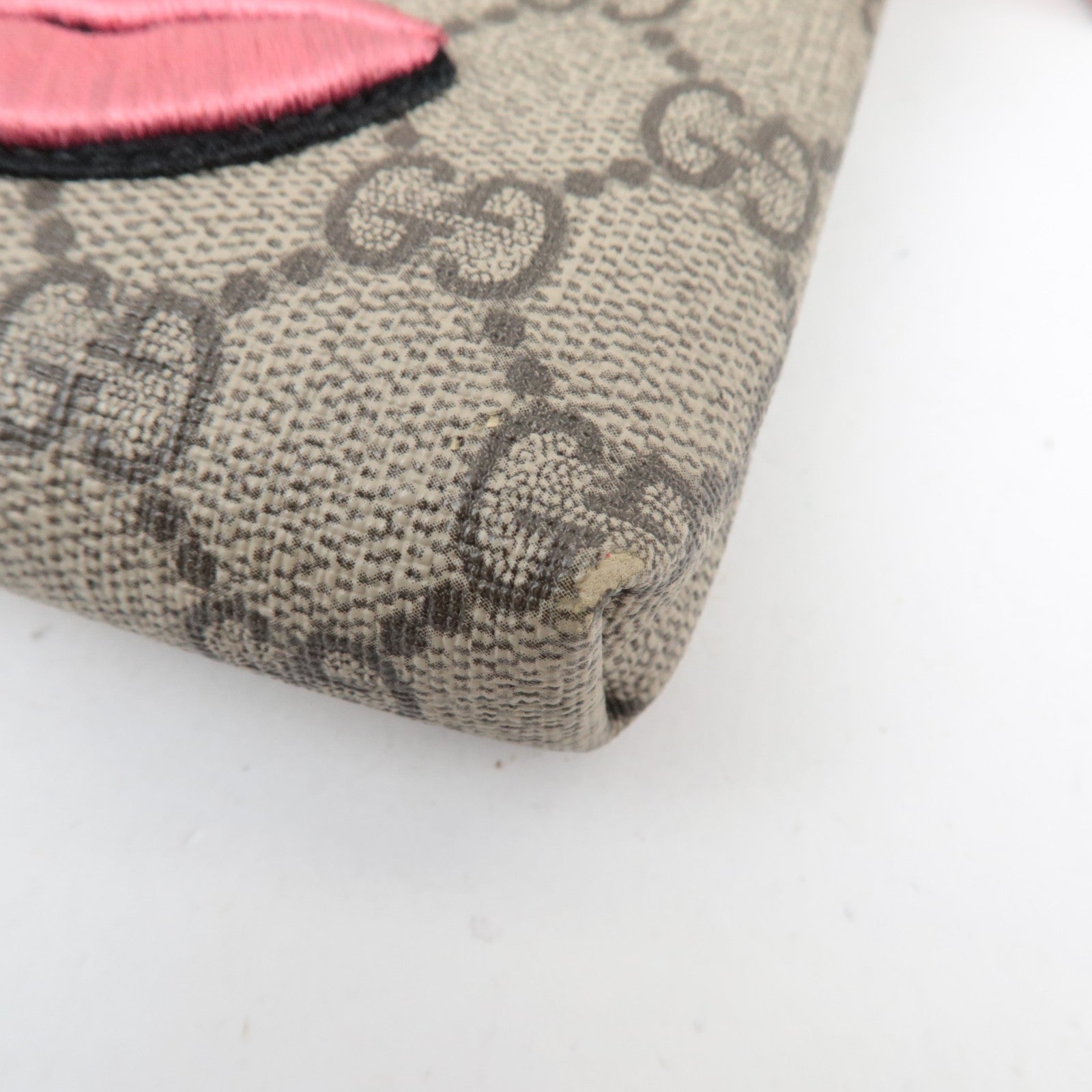 GUCCI Chain Mini Bag GG Supreme Leather Beige Pink 431396