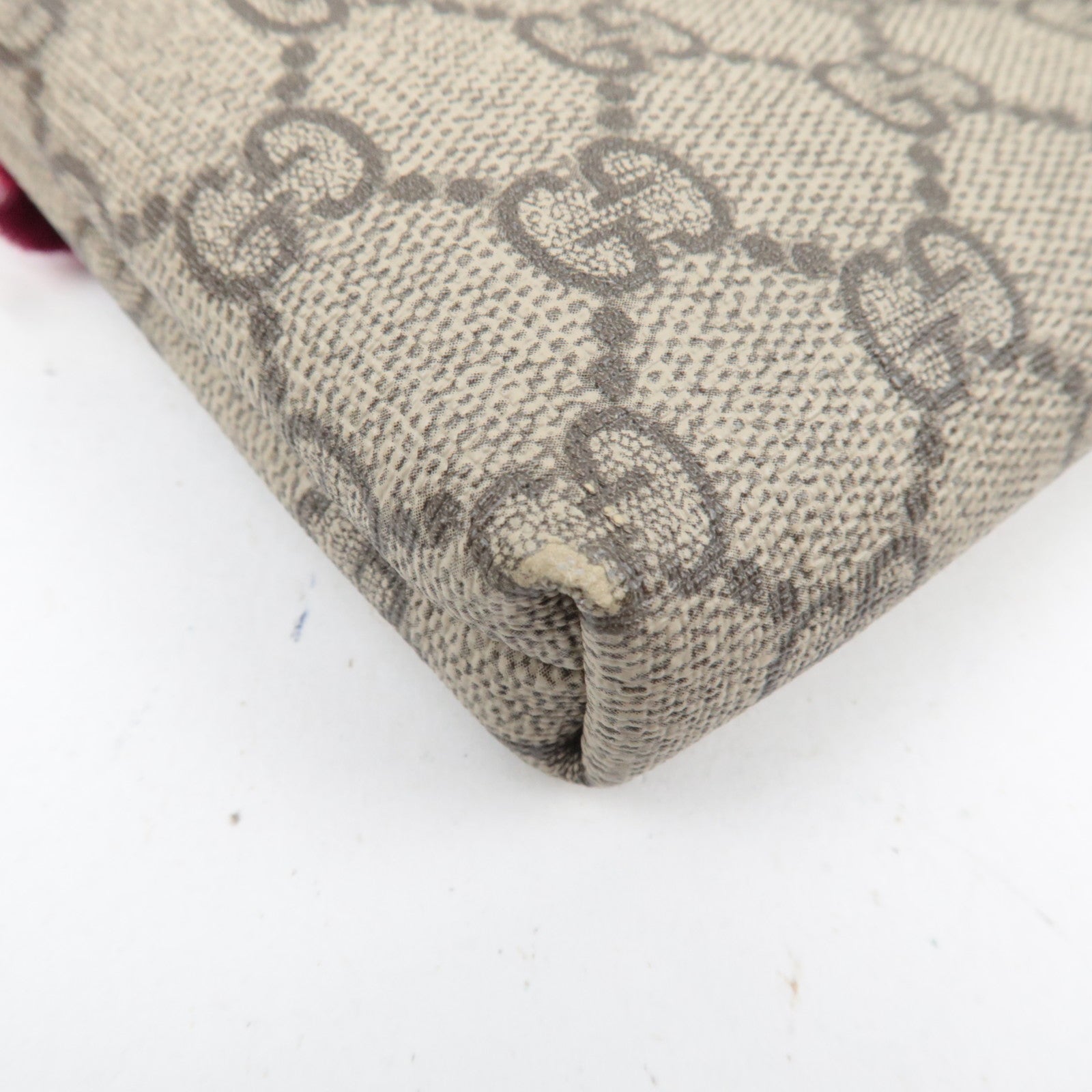 GUCCI Chain Mini Bag GG Supreme Leather Beige Pink 431396