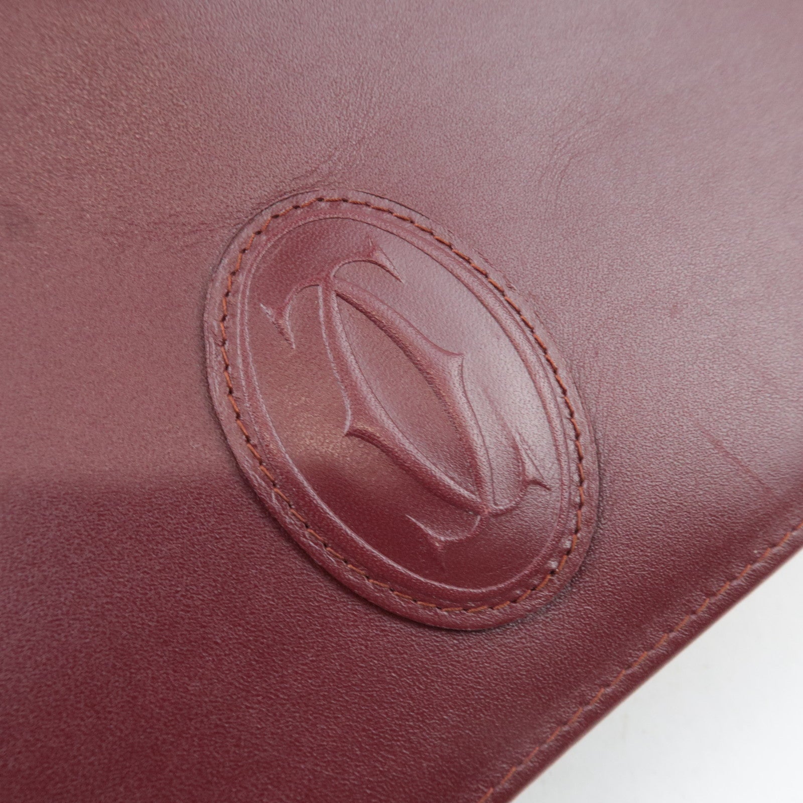 Cartier Must Line Clutch Bag Leather Bordeaux