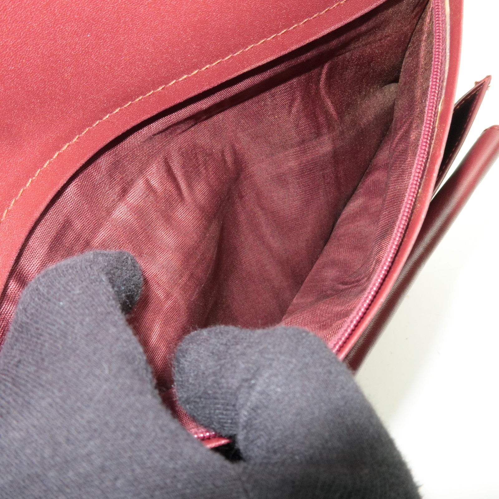 Cartier Must Line Clutch Bag Leather Bordeaux