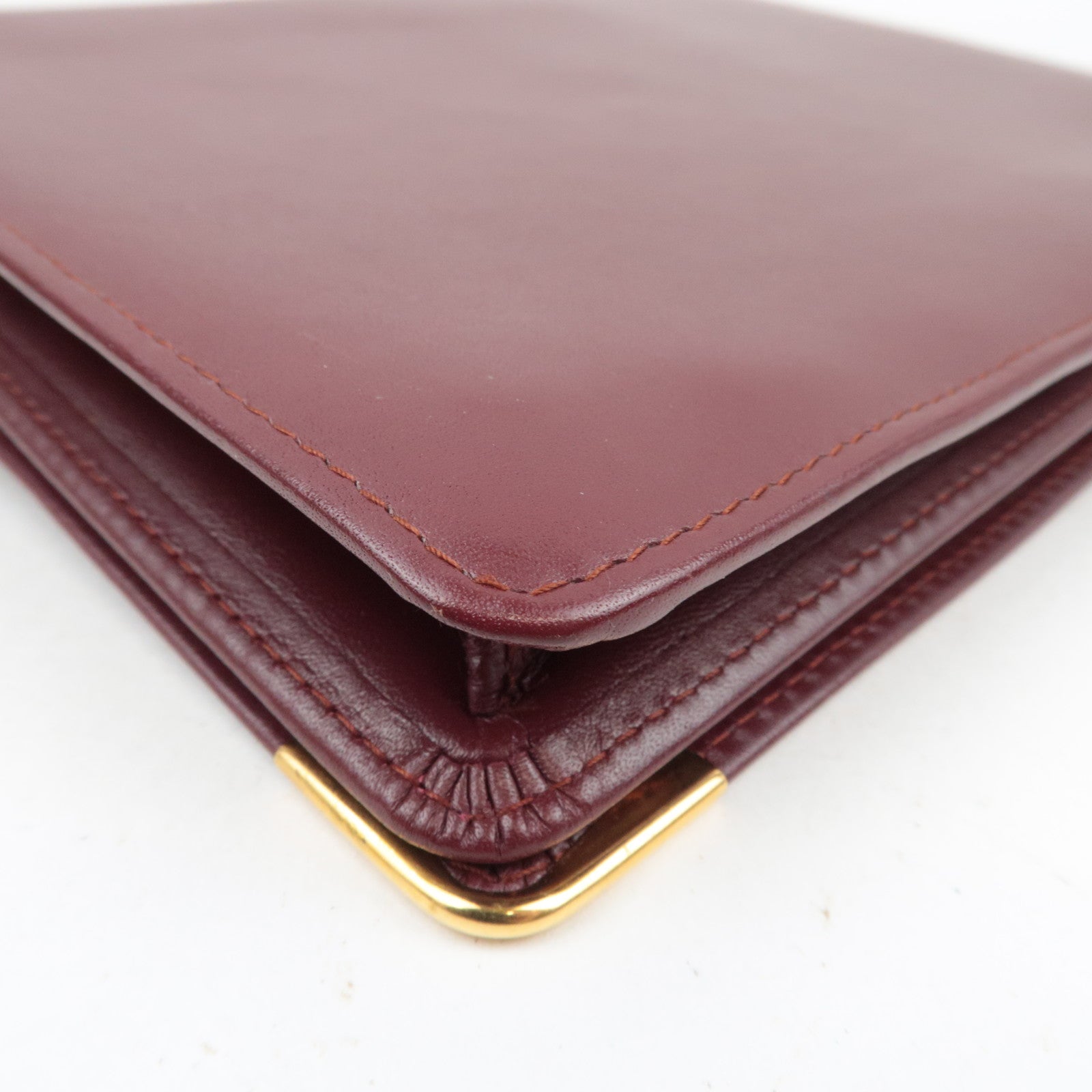 Cartier Must Line Clutch Bag Leather Bordeaux