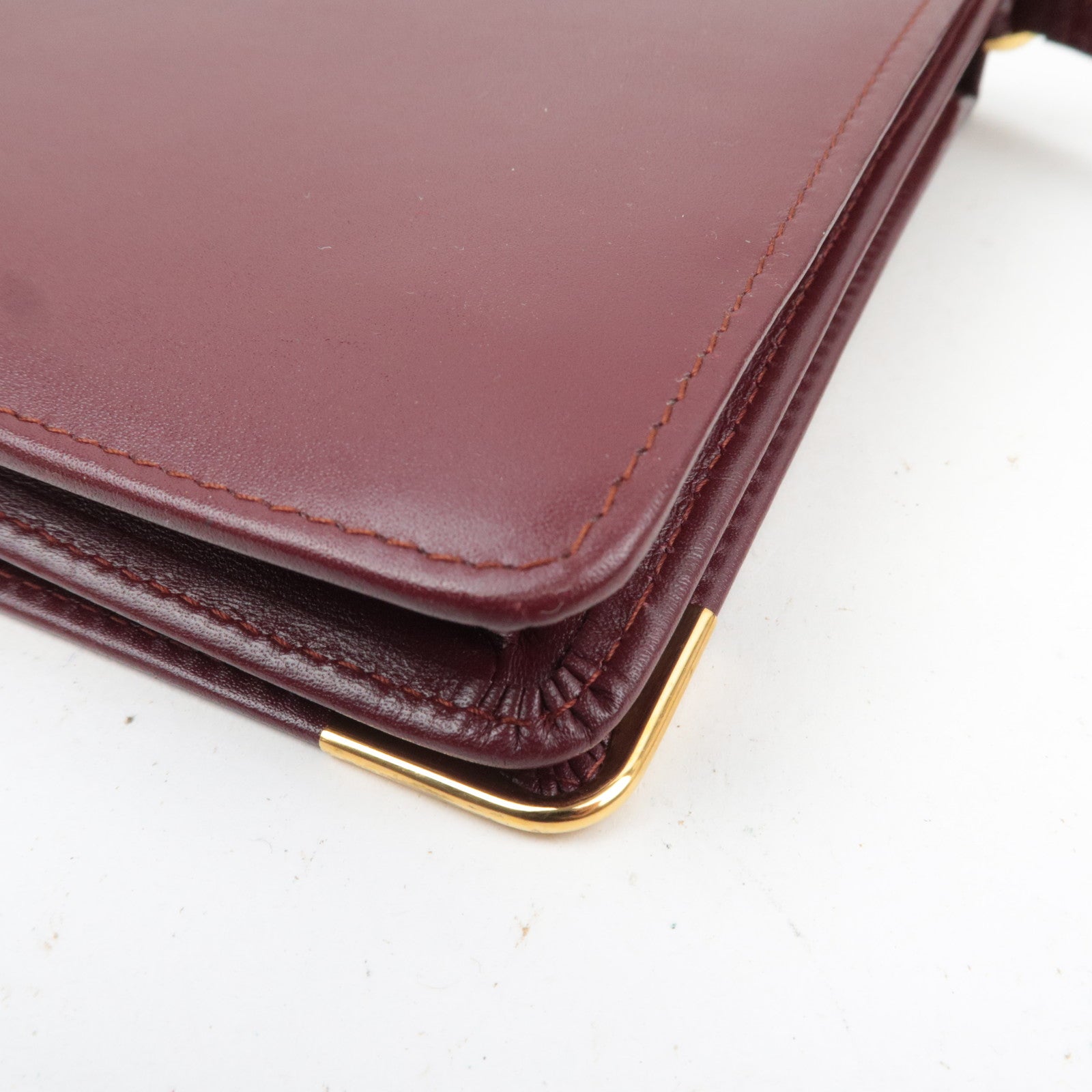Cartier Must Line Clutch Bag Leather Bordeaux