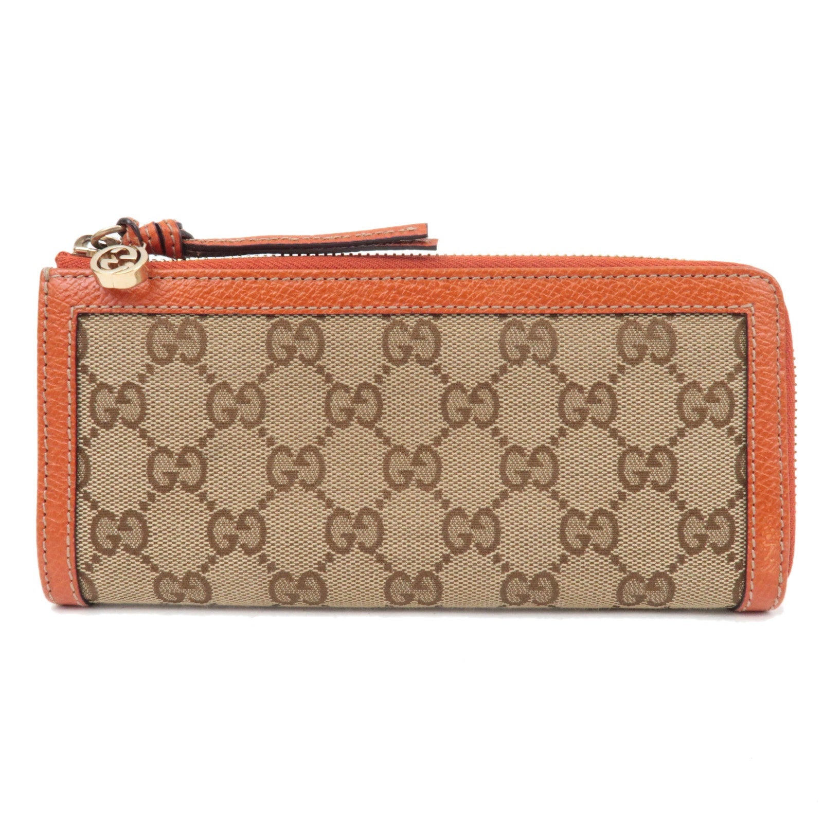 GUCCI GG Canvas Round Zipper Long Wallet Beige 32340385035