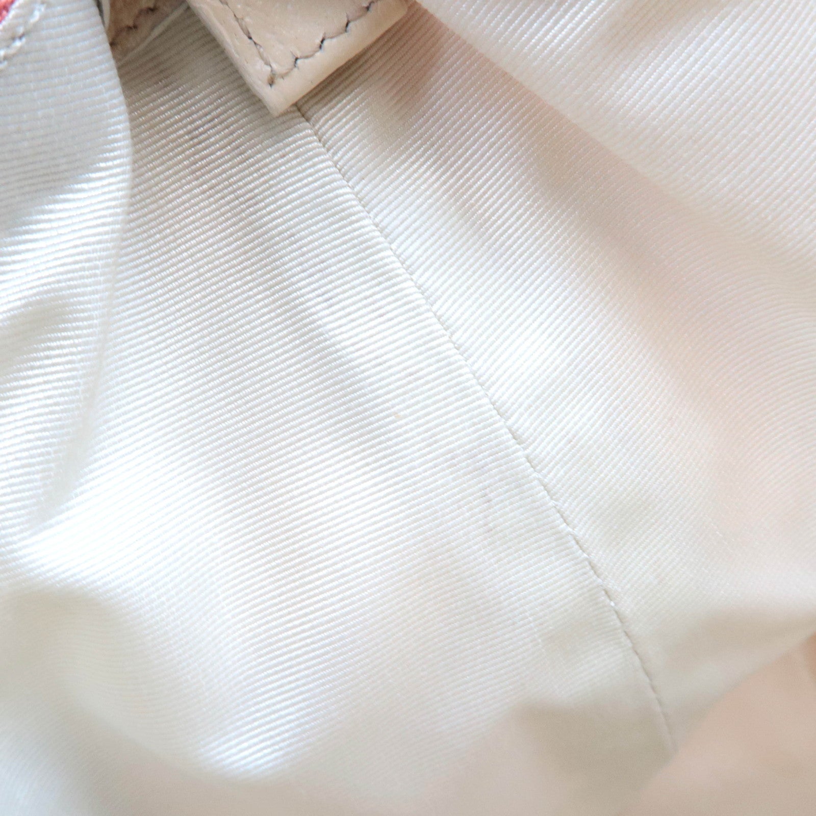 BVLGARI Logomania Canvas Leather Shoulder Bag Pink White