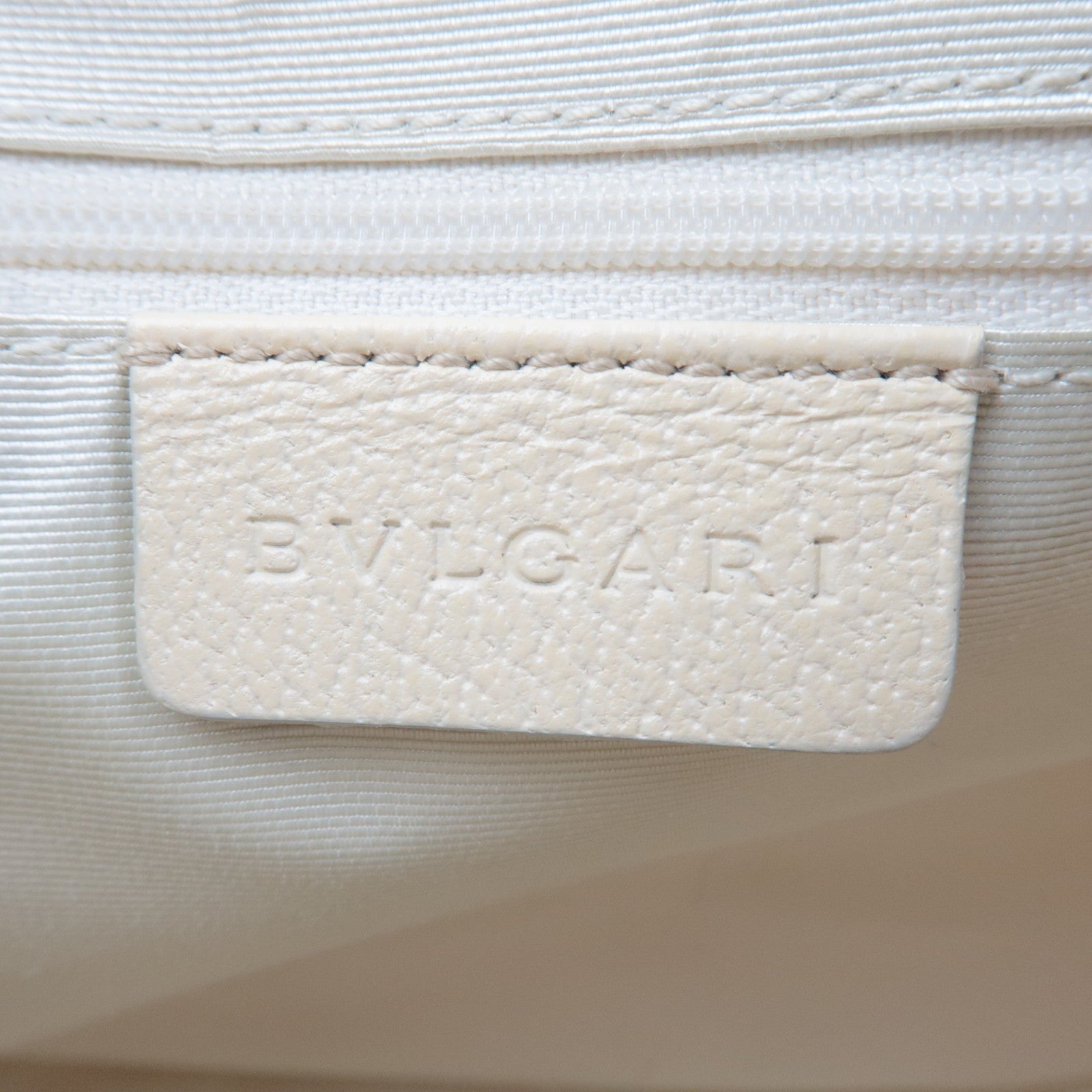 BVLGARI Logomania Canvas Leather Shoulder Bag Pink White