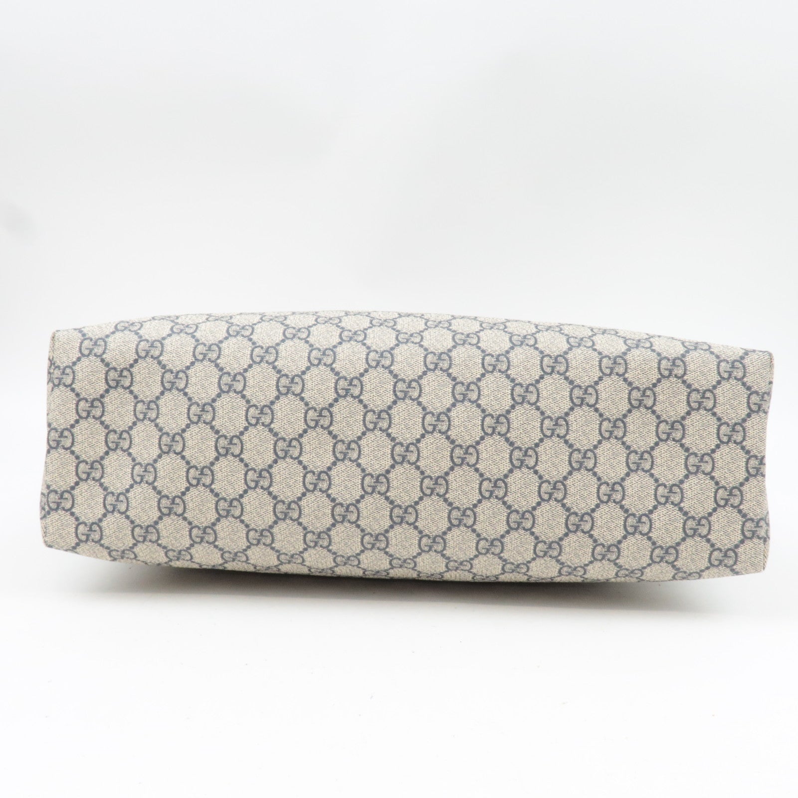 GUCCI GG Supreme Leather Tote Bag Beige Navy 211134