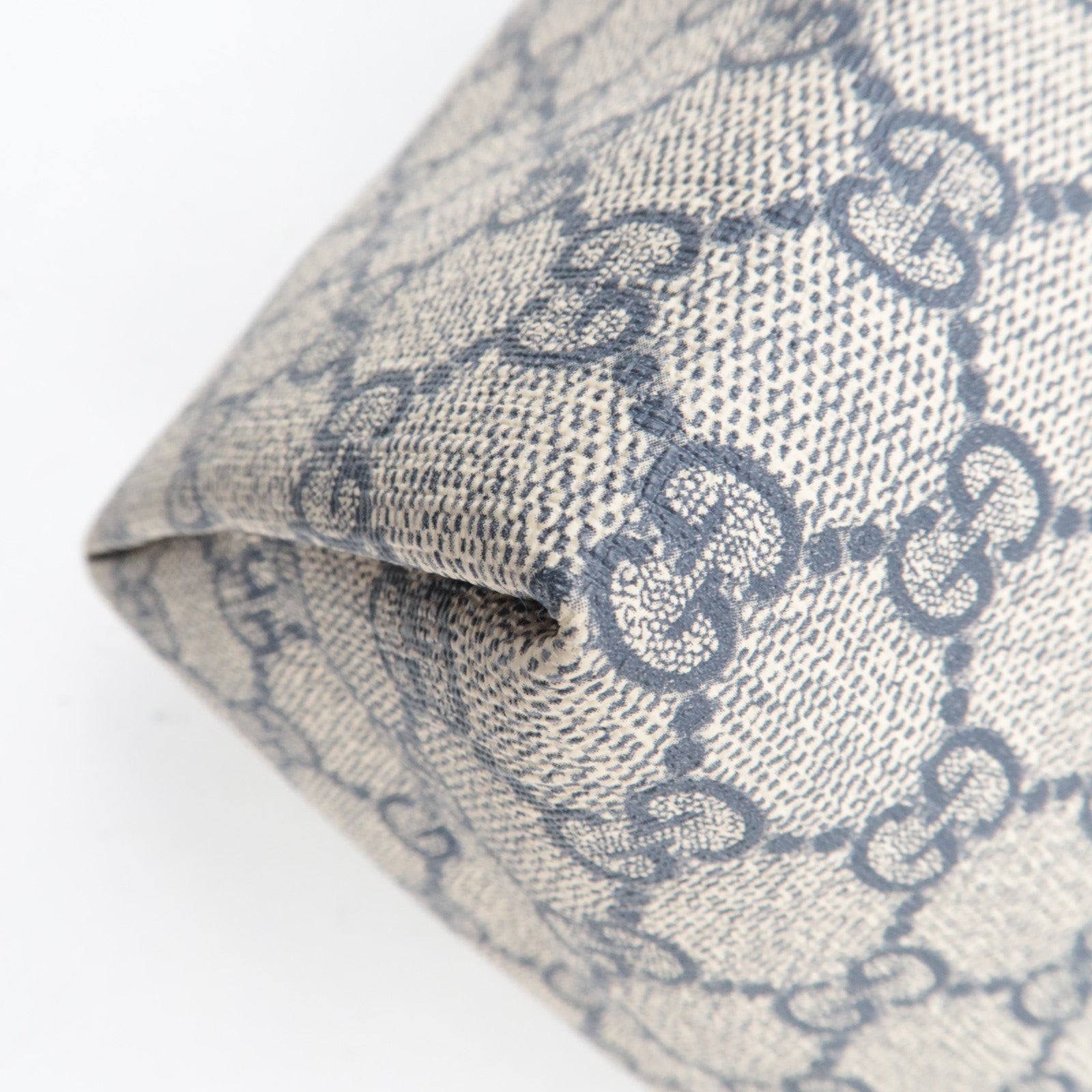 GUCCI GG Supreme Leather Tote Bag Beige Navy 211134