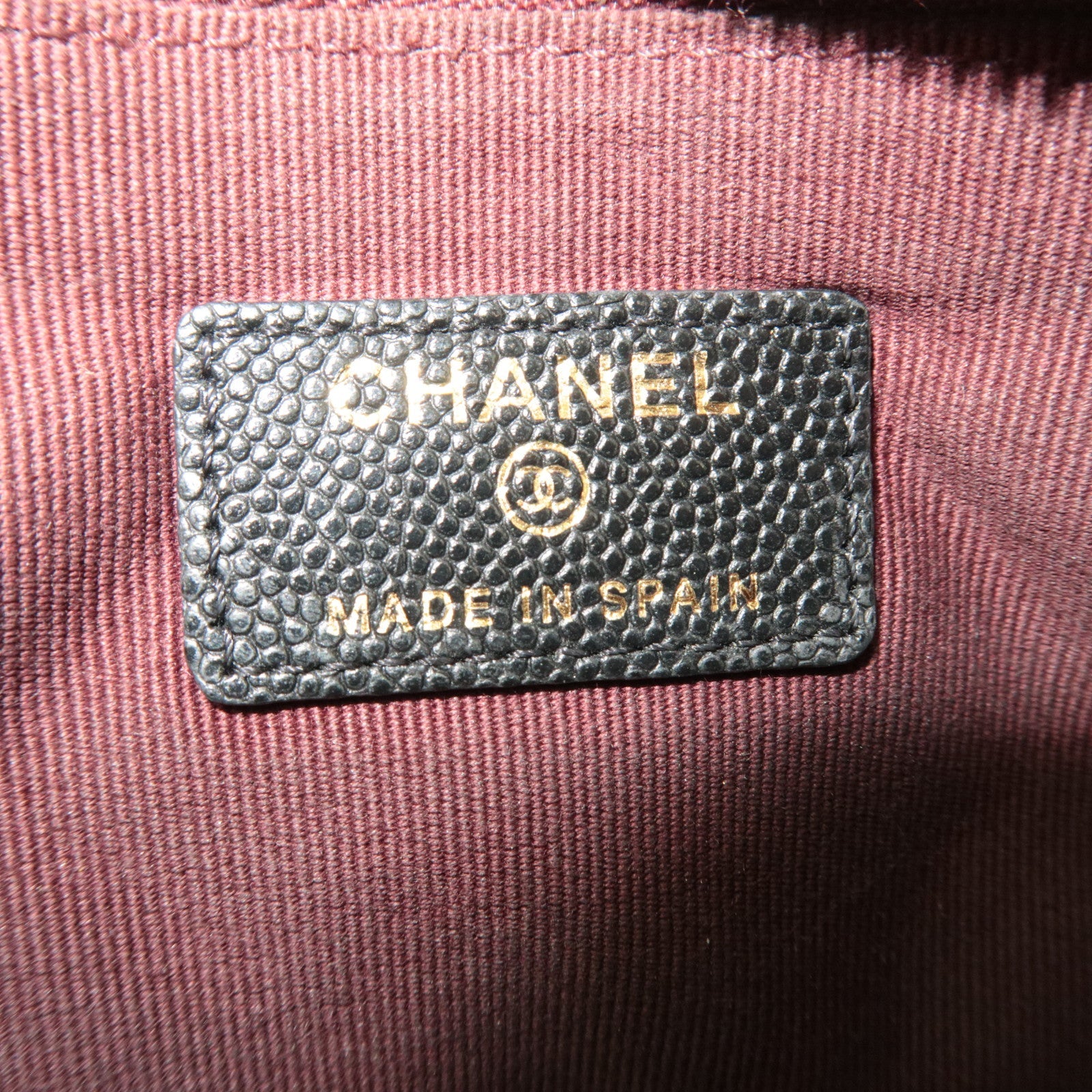 CHANEL Matelasse Mini Pouch Caviarskin Black Gold HDW