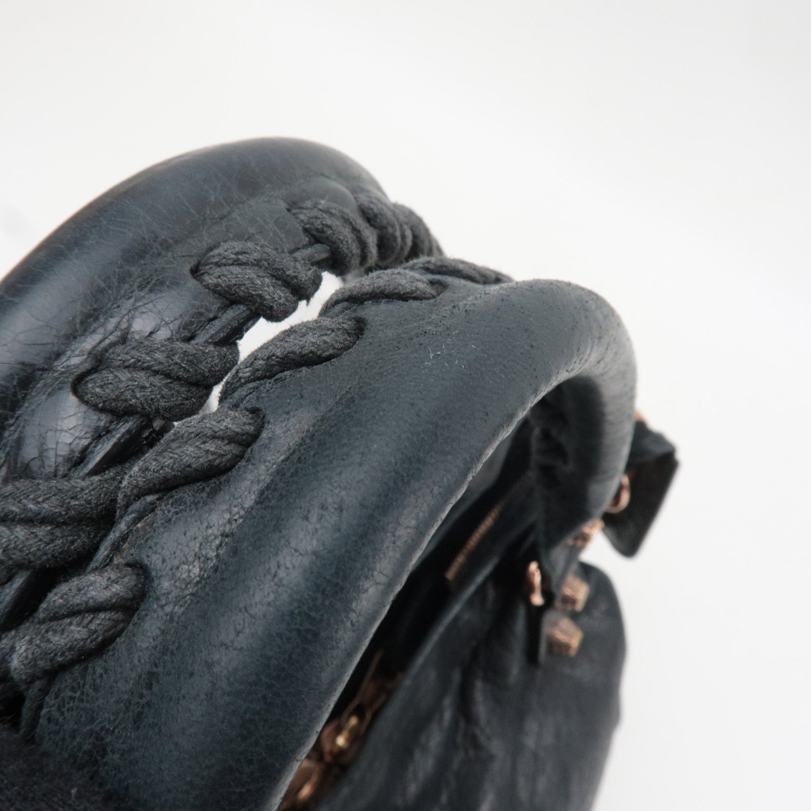 BALENCIAGA The Giant Town 2Way Handbag Leather Black 240578