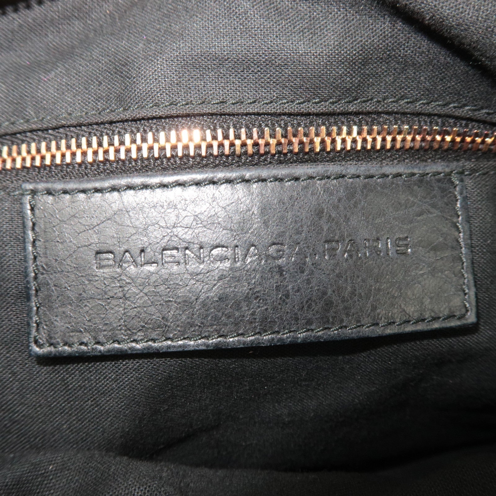 BALENCIAGA The Giant Town 2Way Handbag Leather Black 240578