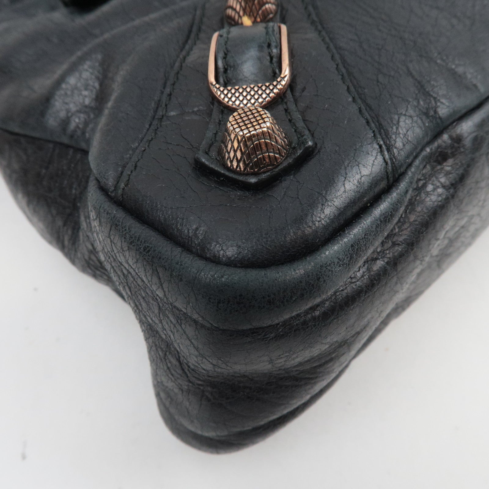 BALENCIAGA The Giant Town 2Way Handbag Leather Black 240578