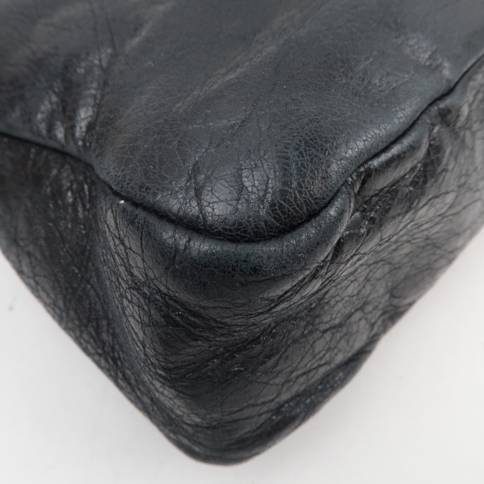 BALENCIAGA The Giant Town 2Way Handbag Leather Black 240578