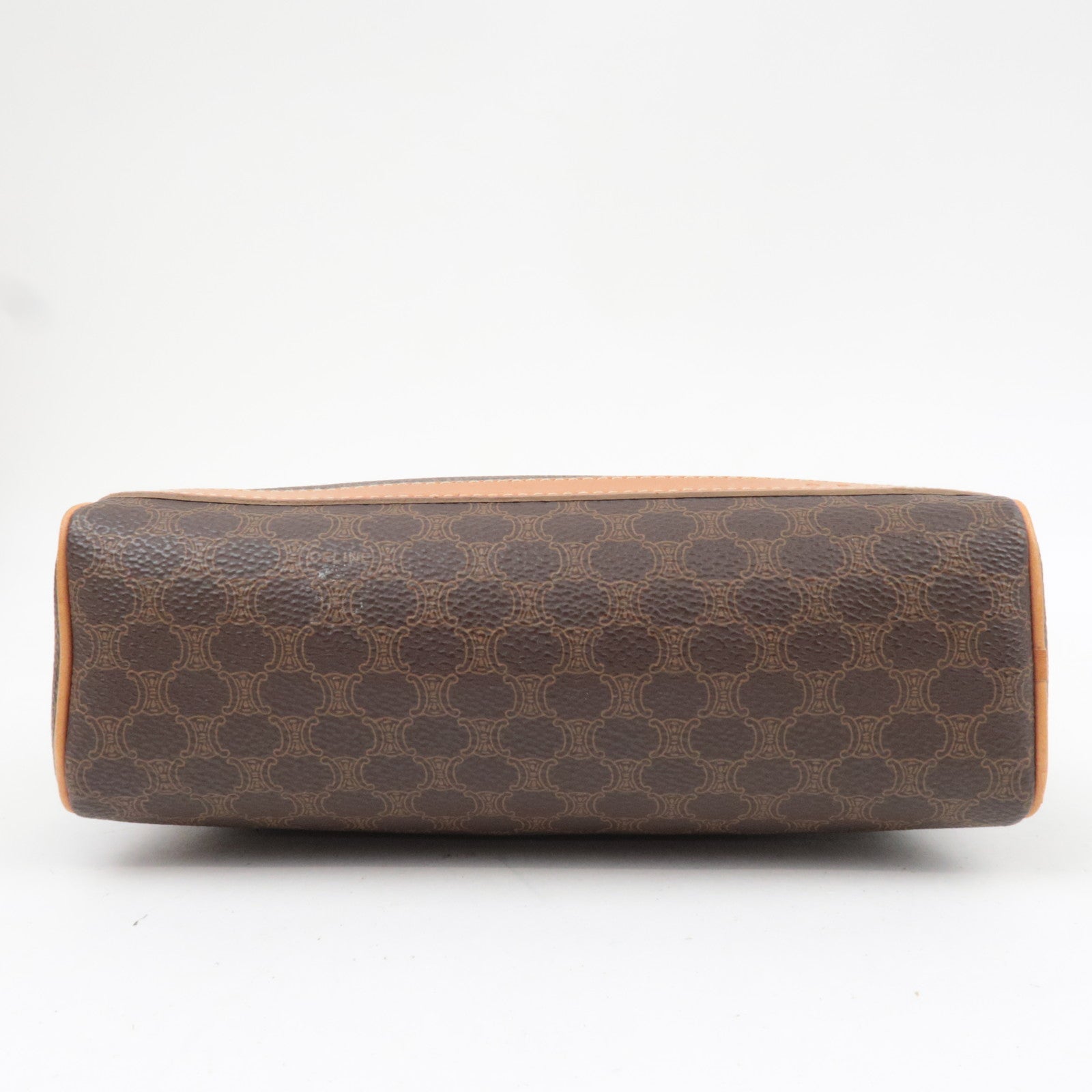 CELINE Macadam PVC Leather Cosmetic Pouch Brown