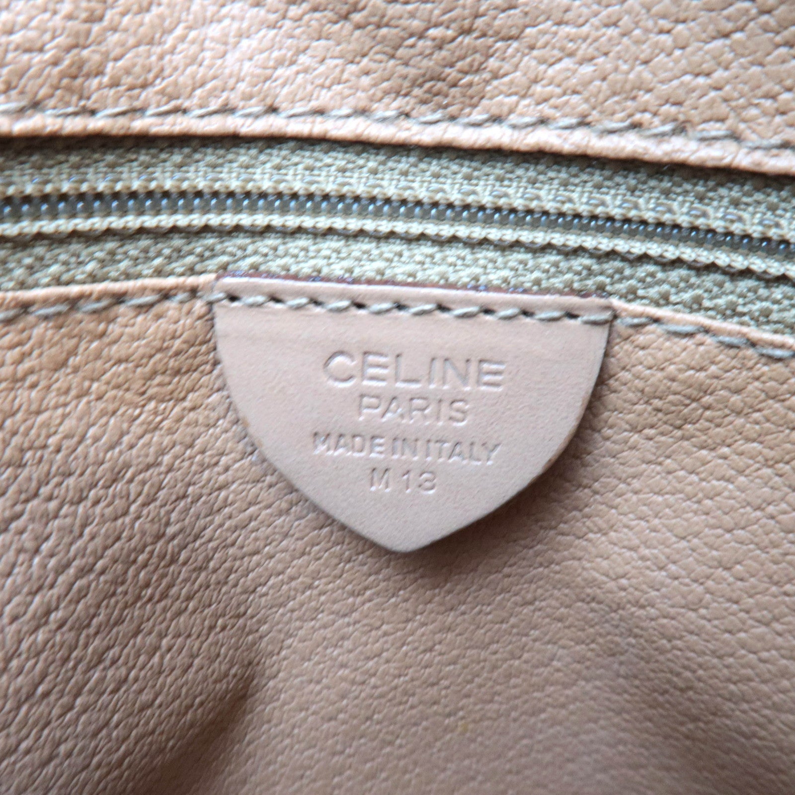 CELINE Macadam PVC Leather Clutch Bag Brown