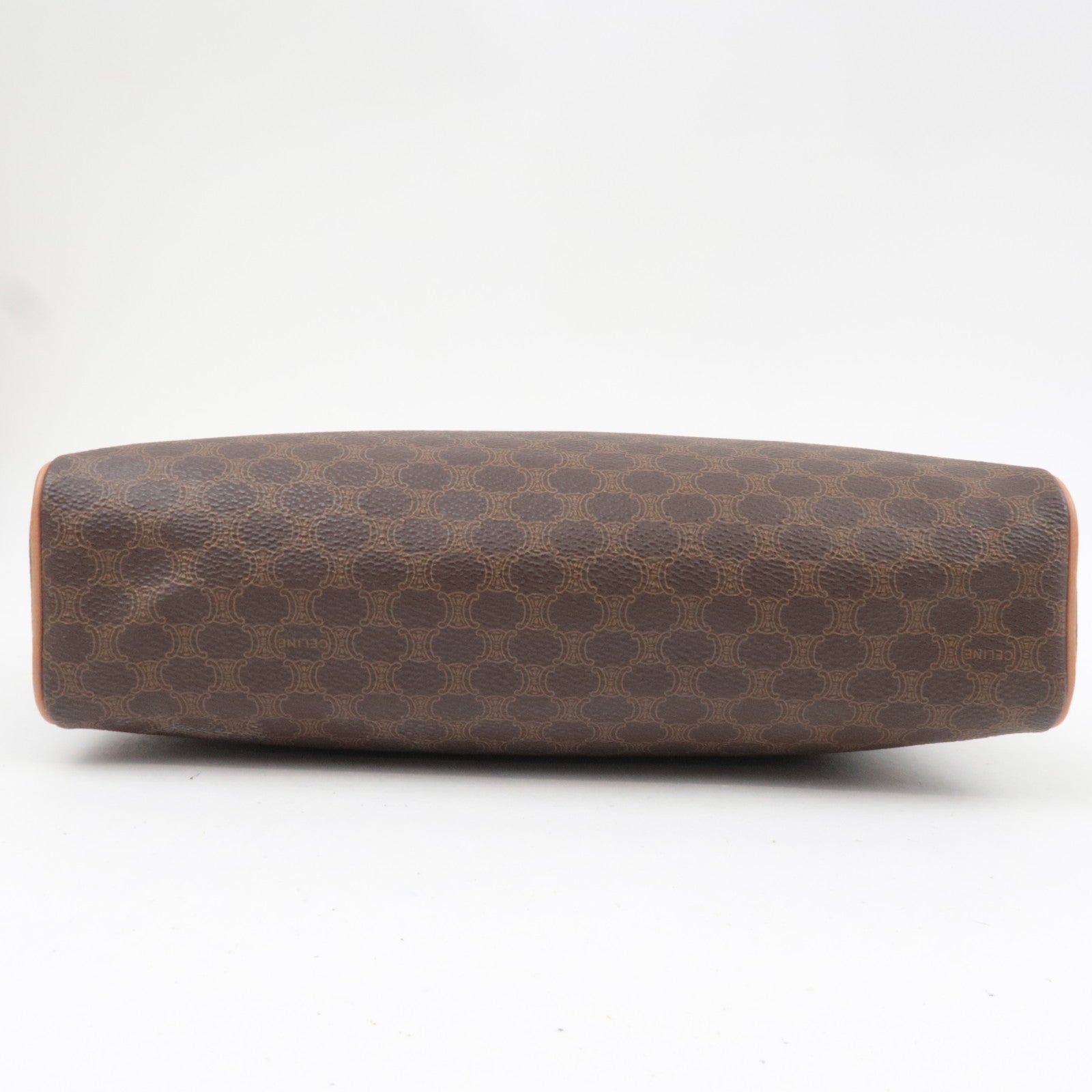 CELINE Macadam PVC Leather Clutch Bag Brown