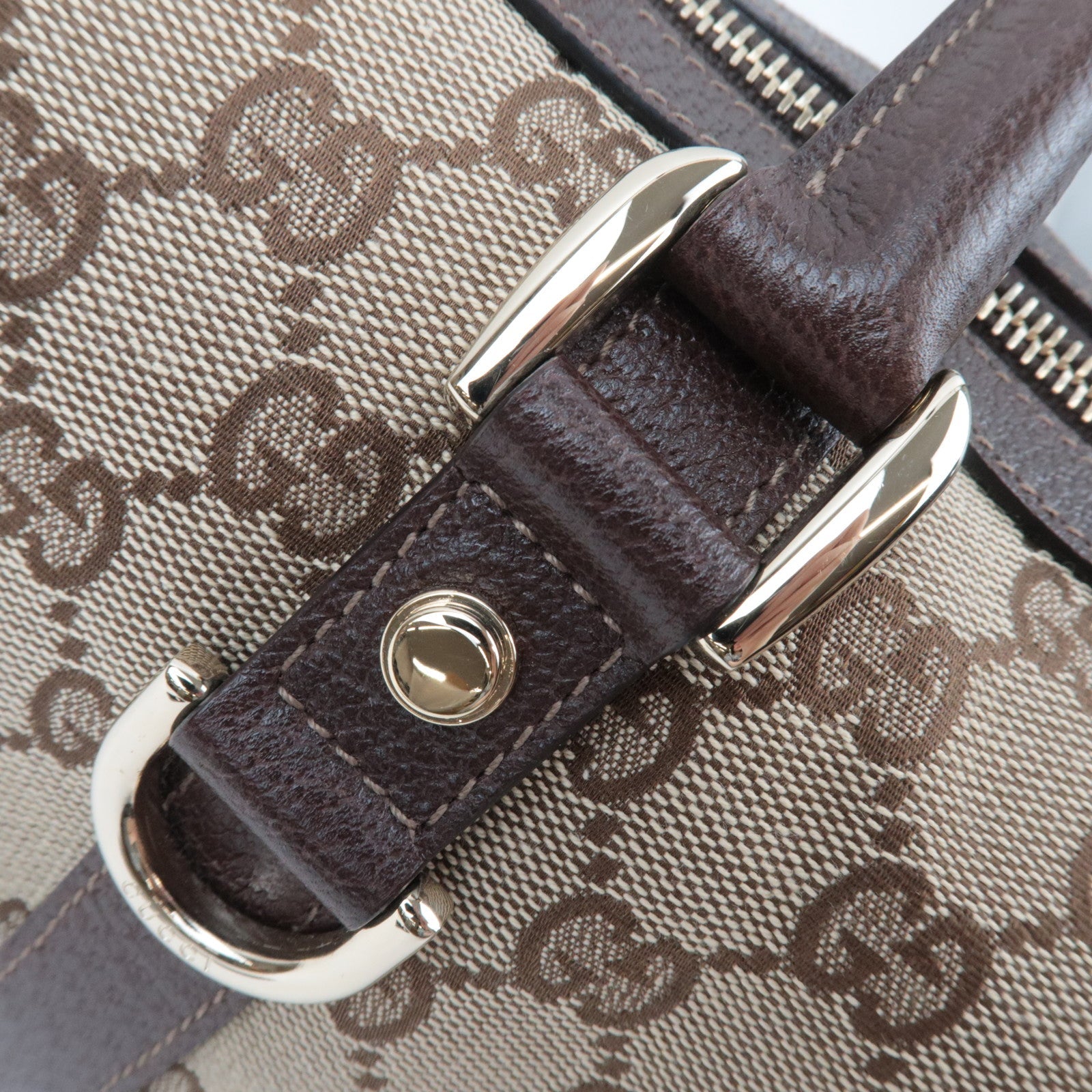 GUCCI Abby GG Canvas Leather Shoulder Bag Beige 130942