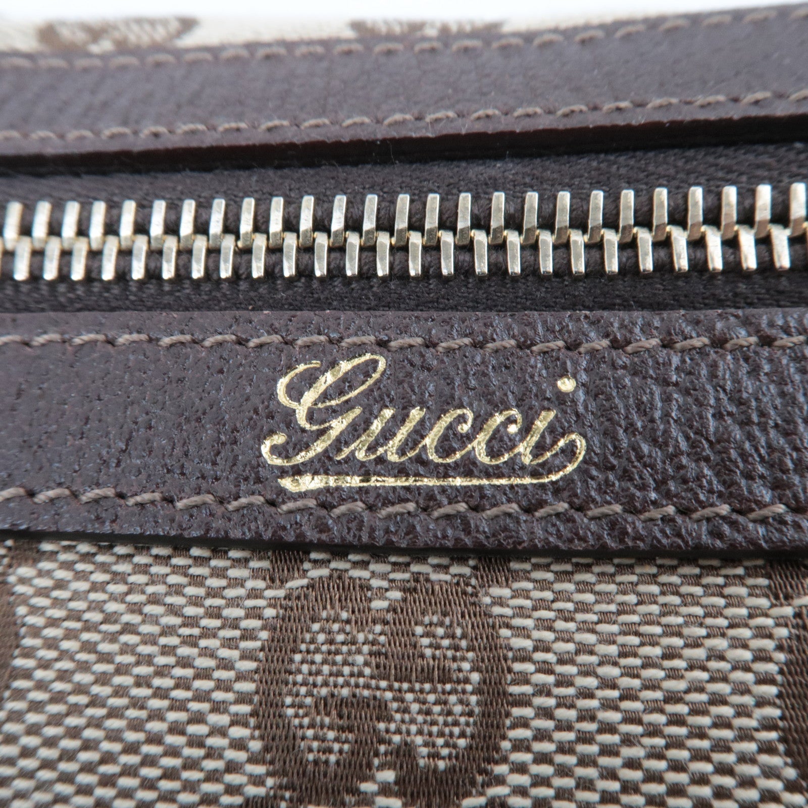 GUCCI Abby GG Canvas Leather Shoulder Bag Beige 130942