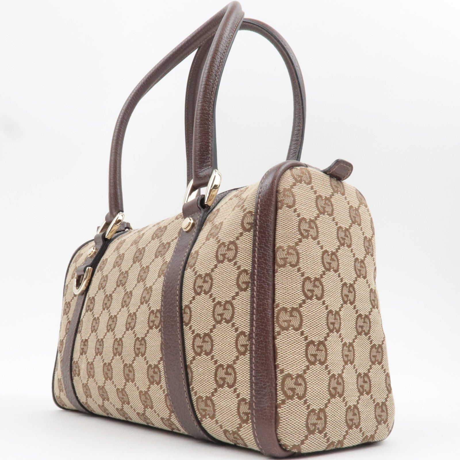 GUCCI Abby GG Canvas Leather Shoulder Bag Beige 130942