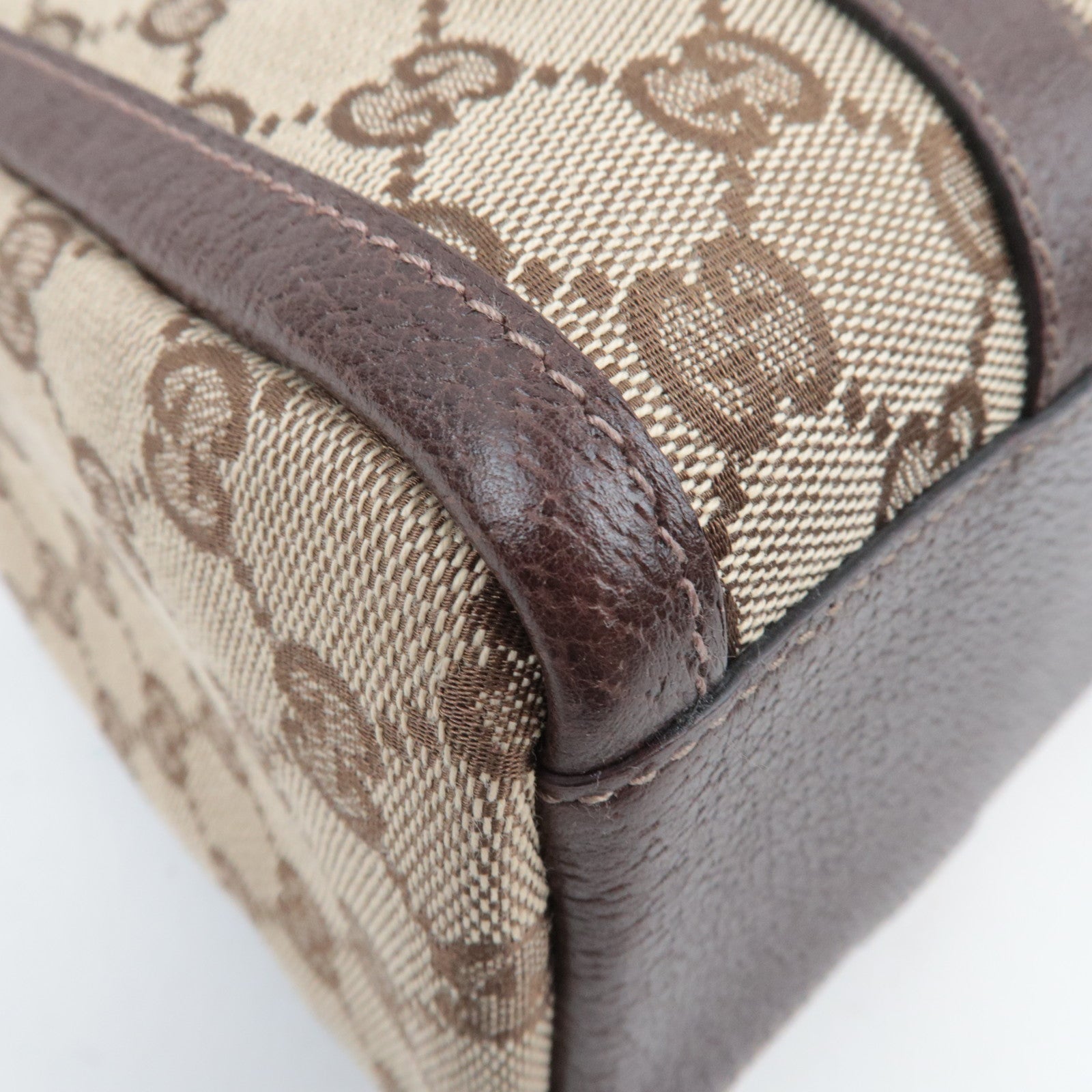 GUCCI Abby GG Canvas Leather Shoulder Bag Beige 130942