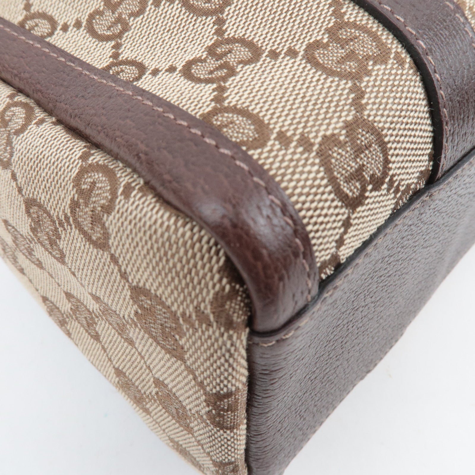 GUCCI Abby GG Canvas Leather Shoulder Bag Beige 130942